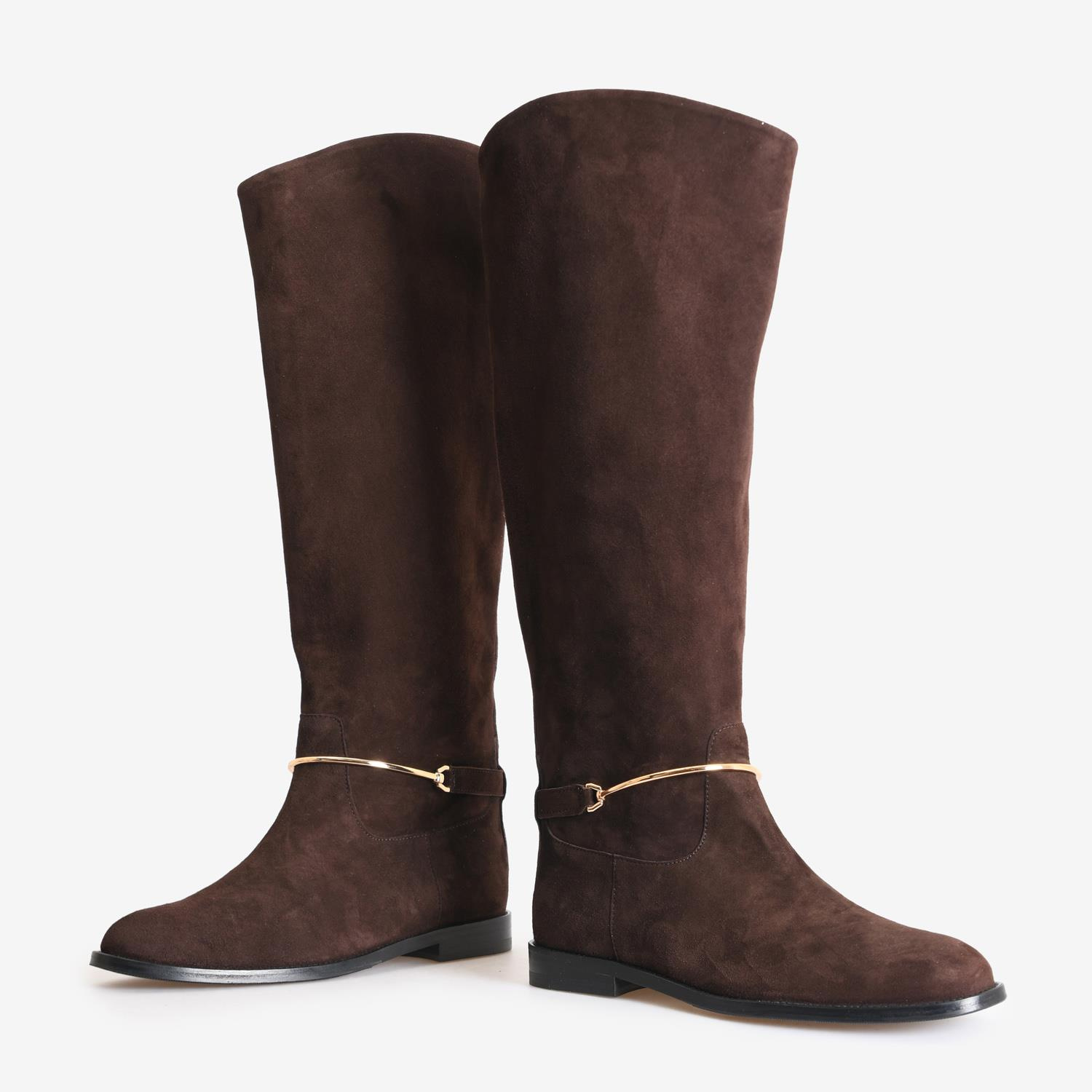 Kahve Süet Kadın Çizme