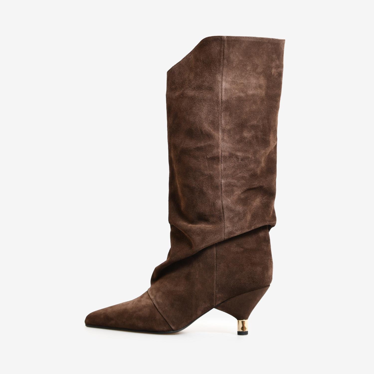 Kahve Süet Kadın Çizme