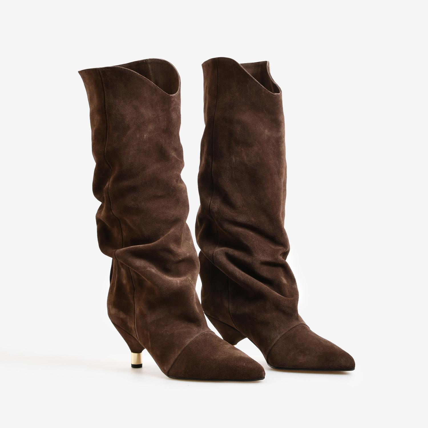 Kahve Süet Kadın Çizme