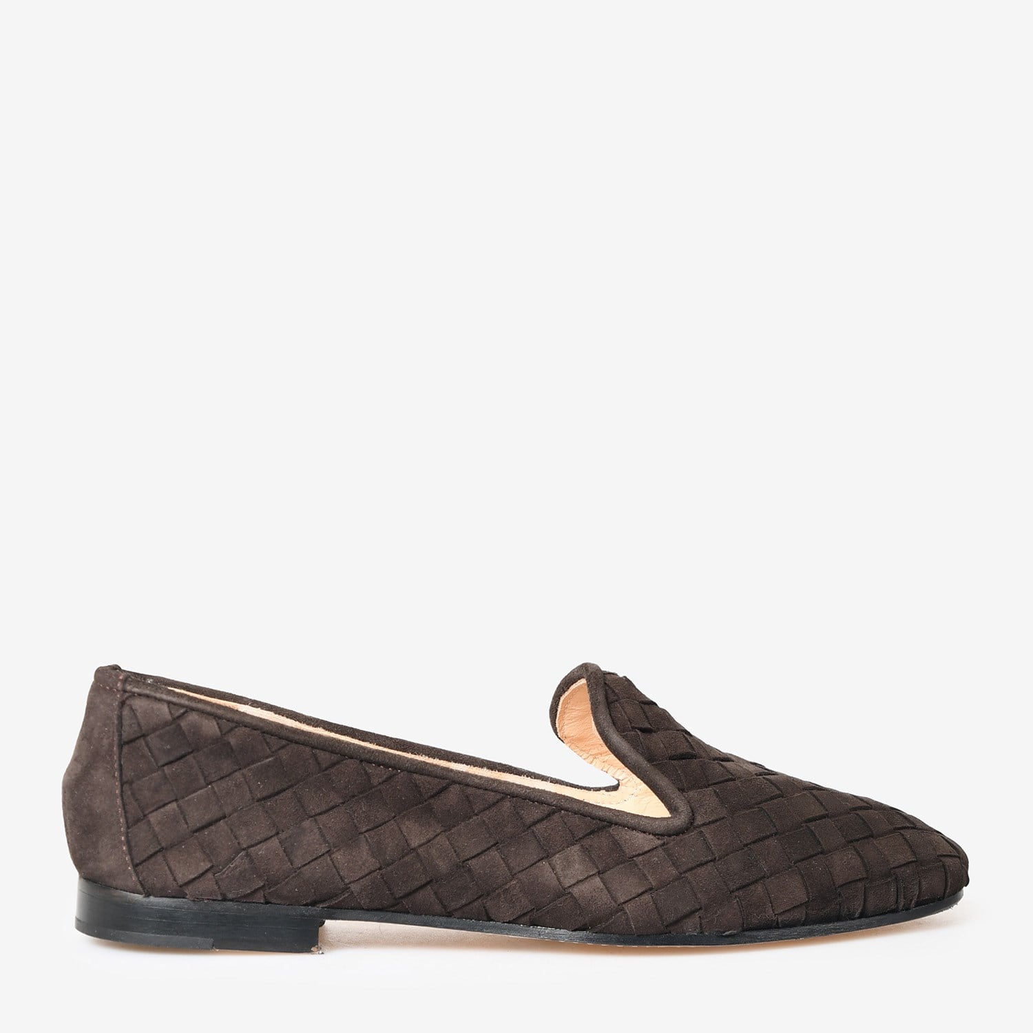 Kahve Süet Örgü Detaylı Loafer