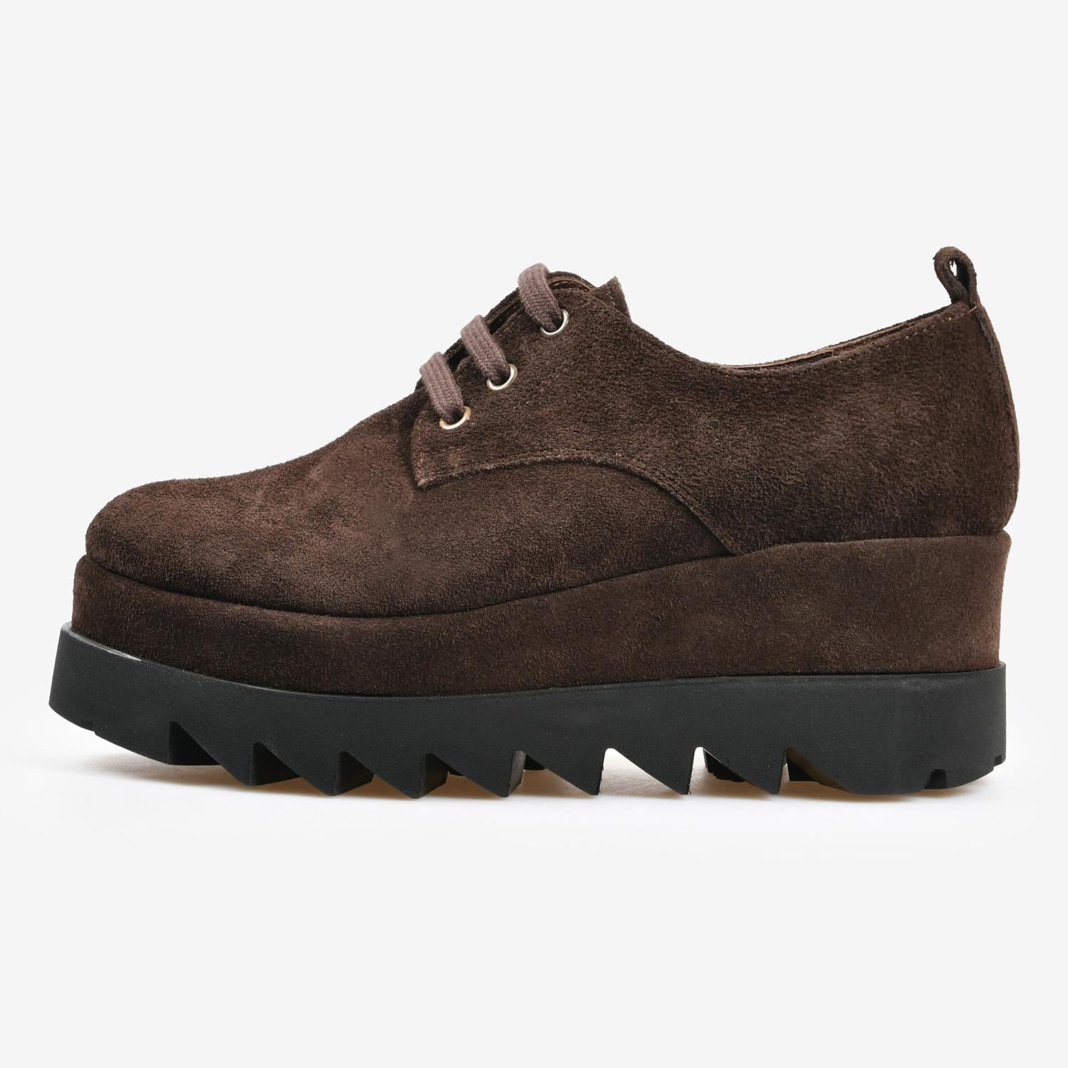 Kahve Süet Platform Taban Kadın Loafer