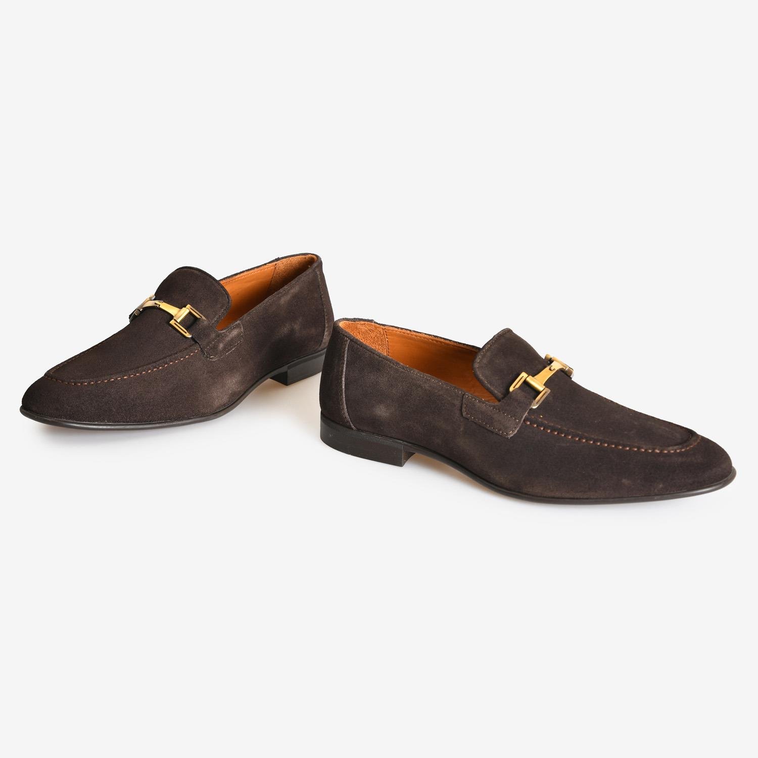 Kahve Süet Tokalı Erkek Loafer