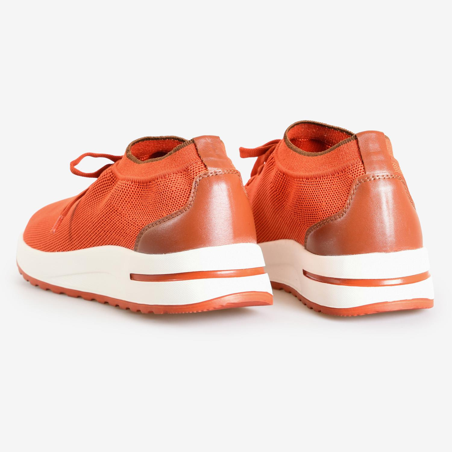 Kiremit Triko Bağcıklı Erkek Spor Ayakkabı