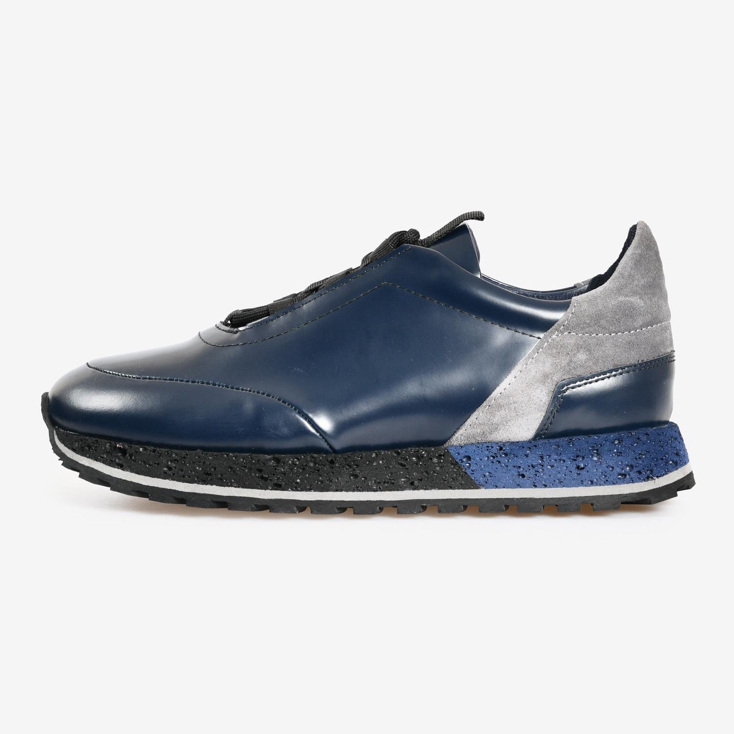 Lacivert Deri Bağcıklı Erkek Spor Ayakkabı