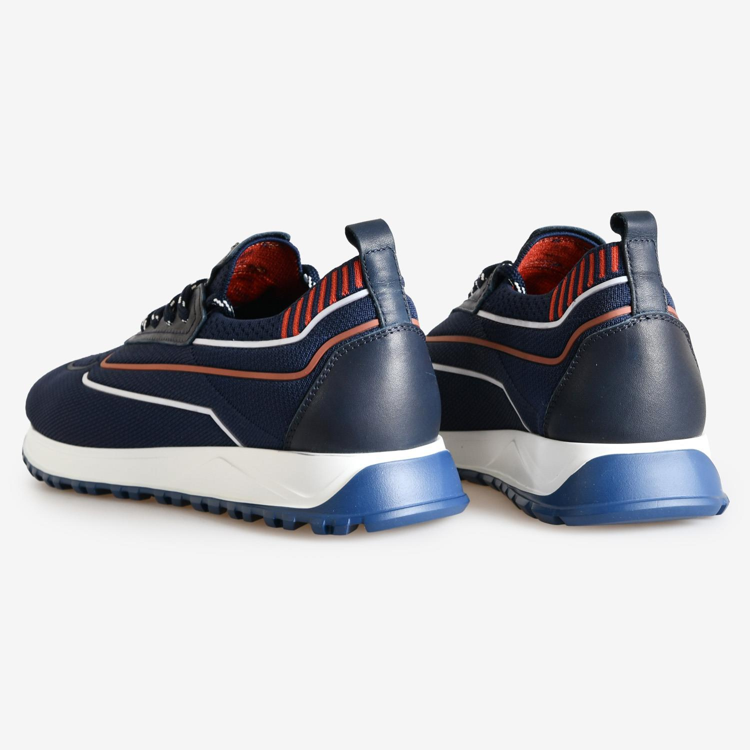 Lacivert Deri Bağcıksız Erkek Spor Ayakkabı