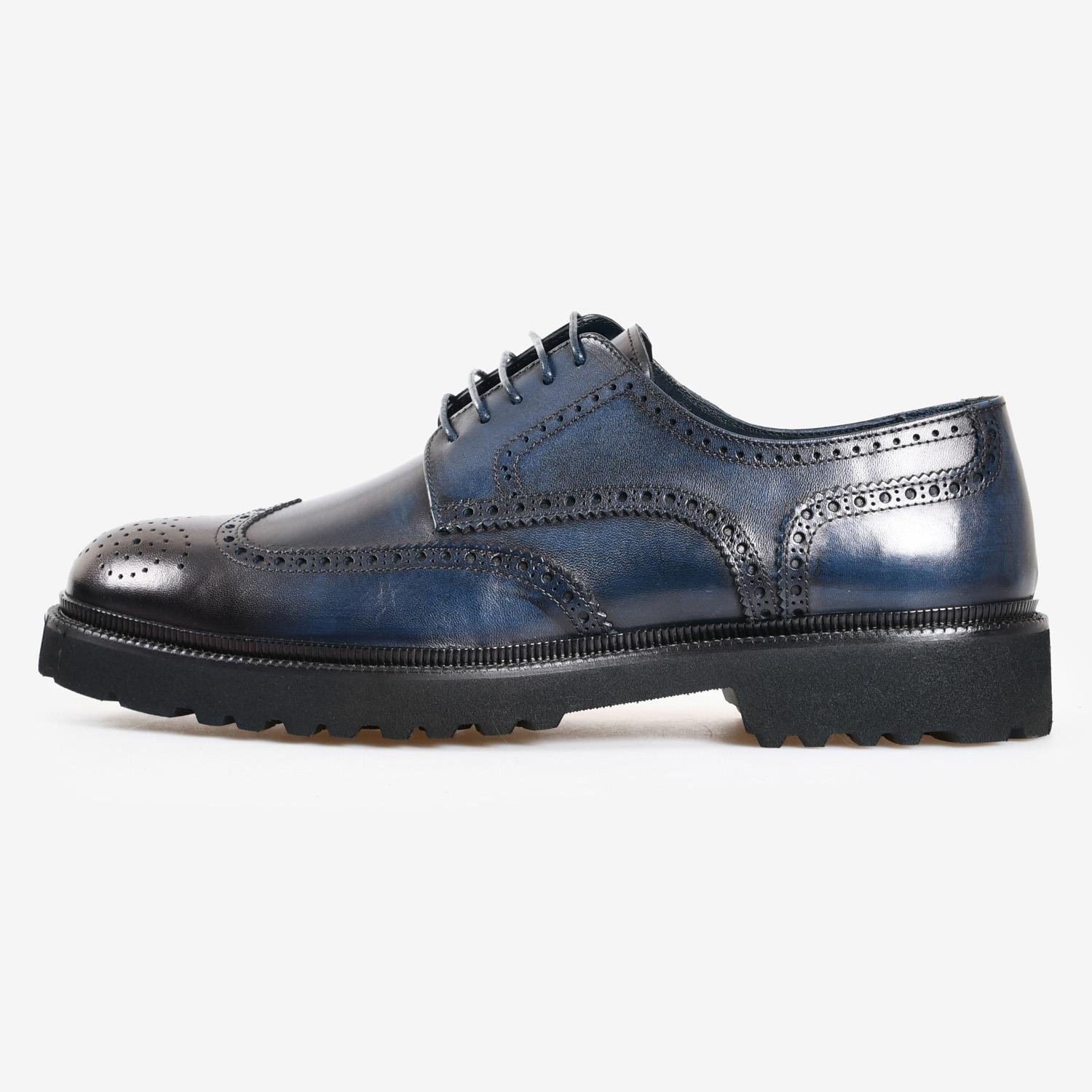 Lacivert Deri Erkek Bağcıklı Klasik Ayakkabı