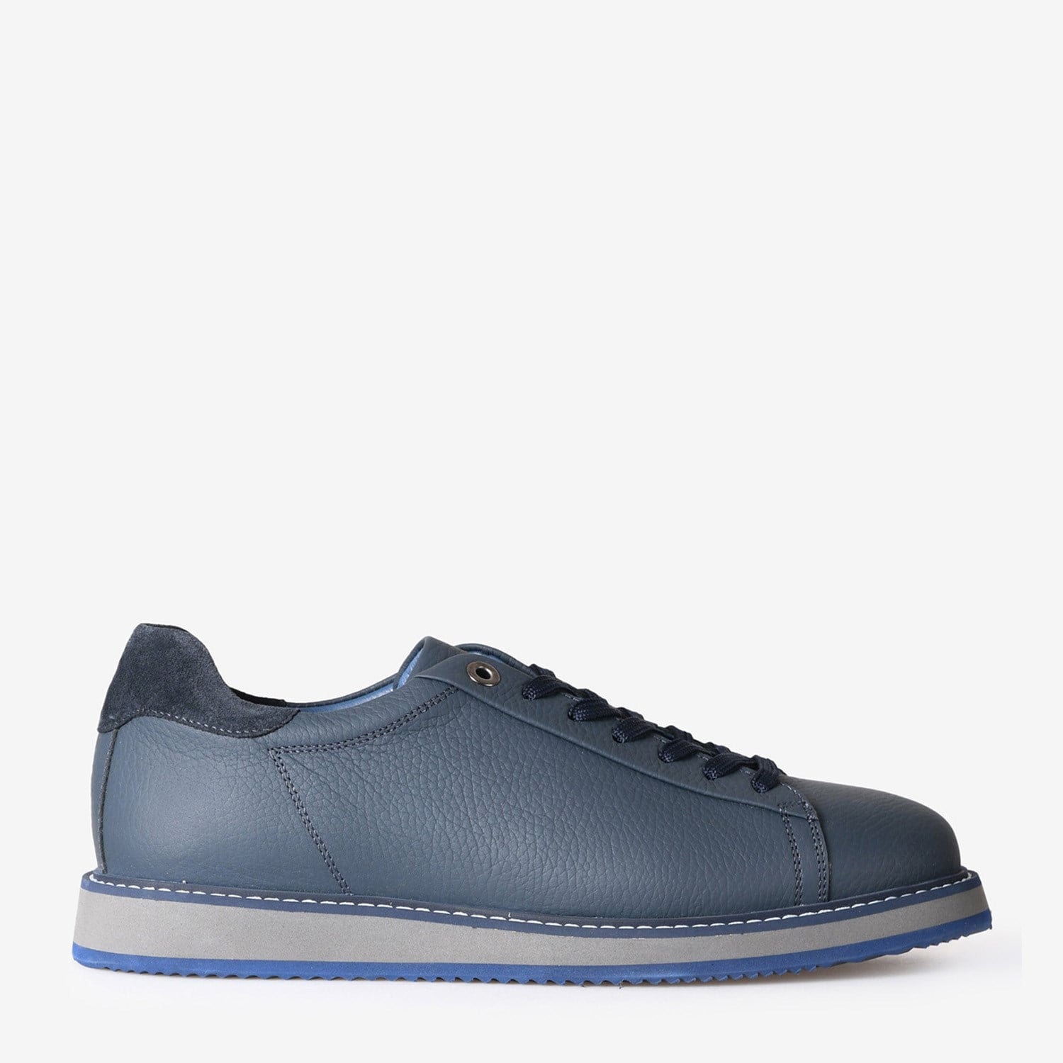 Lacivert Deri Erkek Bağcıklı Sneaker