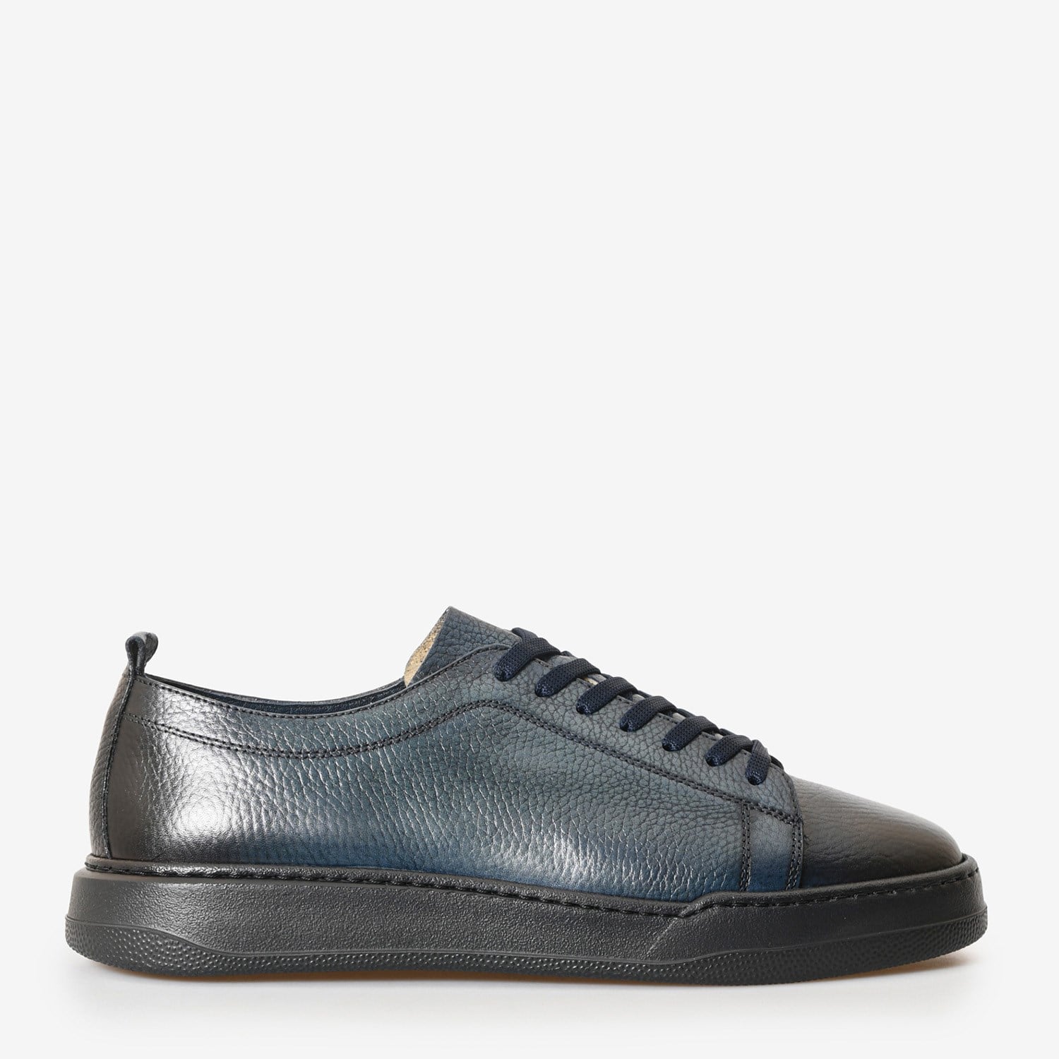 Lacivert Deri Erkek Bağcıklı Sneaker
