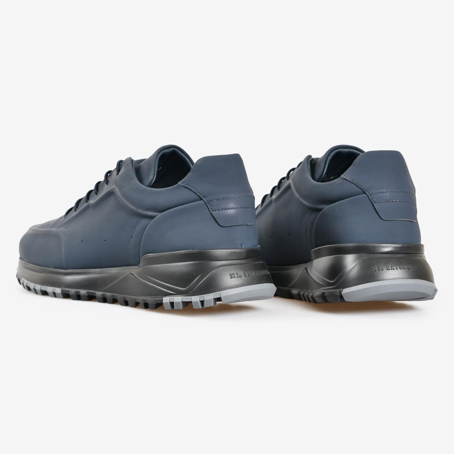 Lacivert Deri Erkek Bağcıklı Spor Ayakkabı