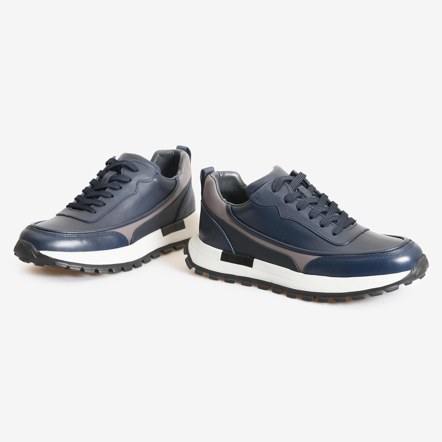 Lacivert Deri Erkek Bağcıklı Spor Ayakkabı