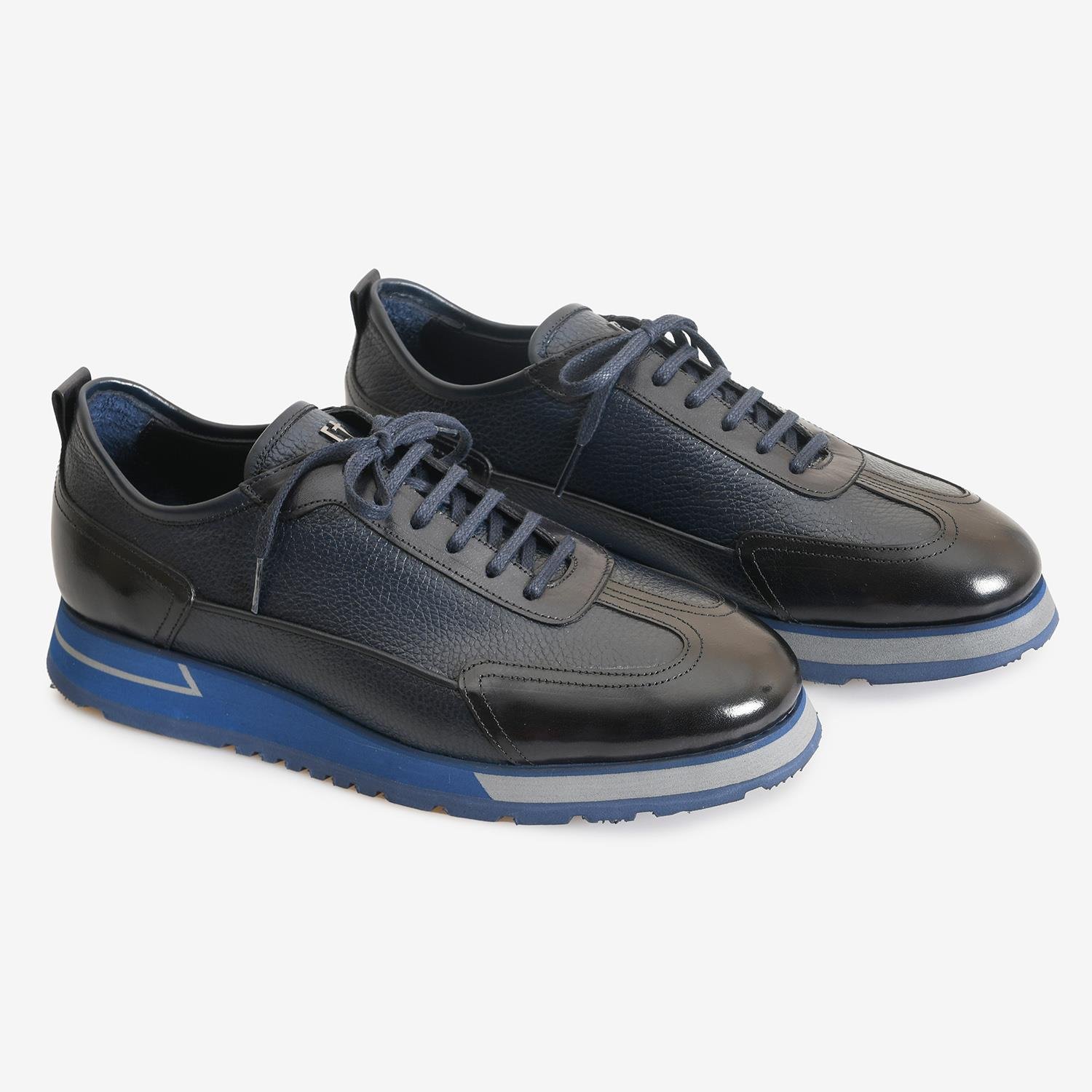 Lacivert Deri Erkek Bağcıklı Spor Ayakkabı