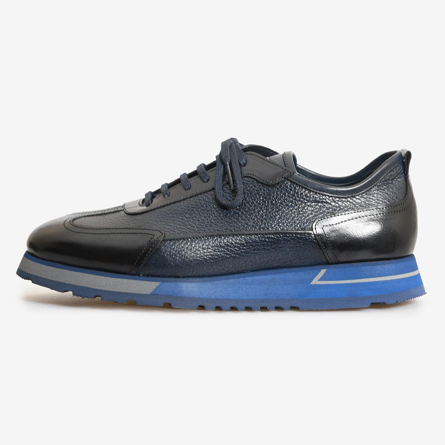 Lacivert Deri Erkek Bağcıklı Spor Ayakkabı