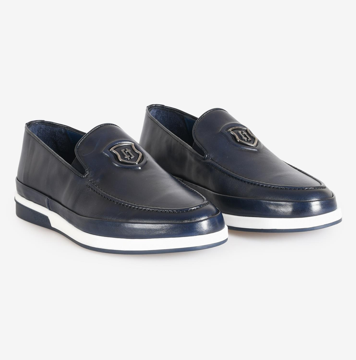 Lacivert Deri Erkek Loafer