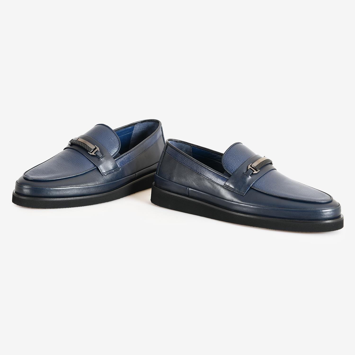 LACİVERT DERİ ERKEK LOAFER