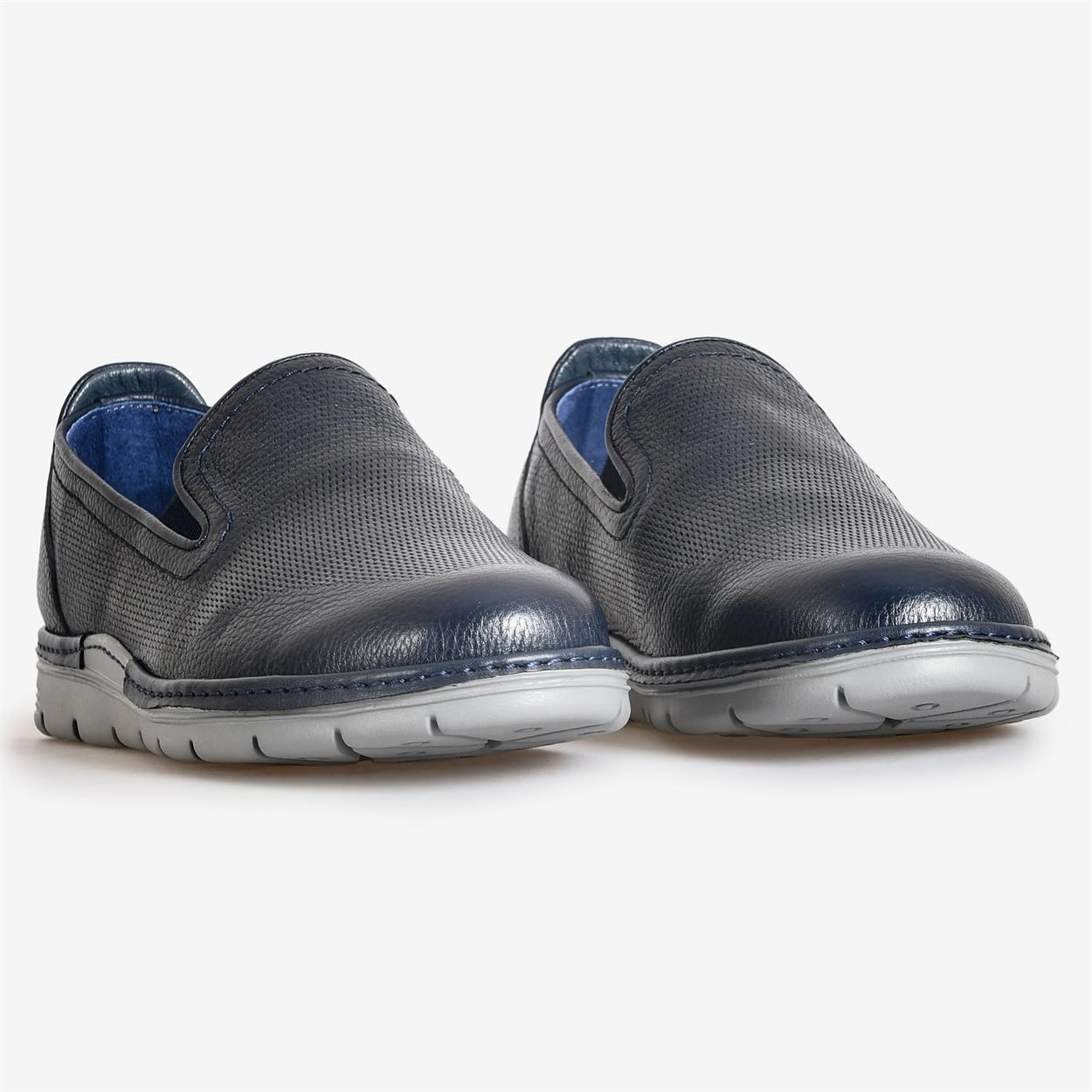 Lacivert Deri Erkek Loafer