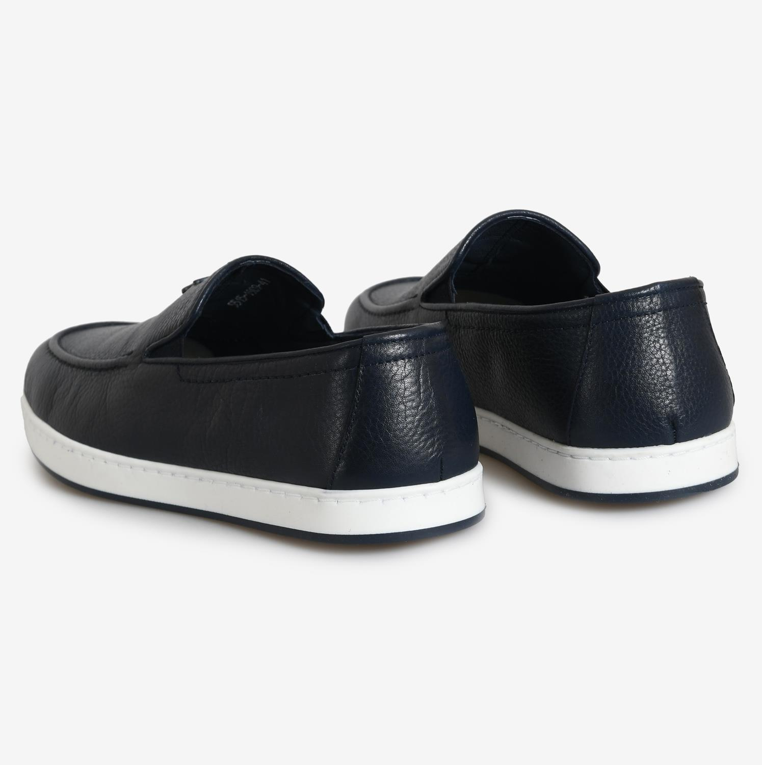 Lacivert Deri Erkek Loafer