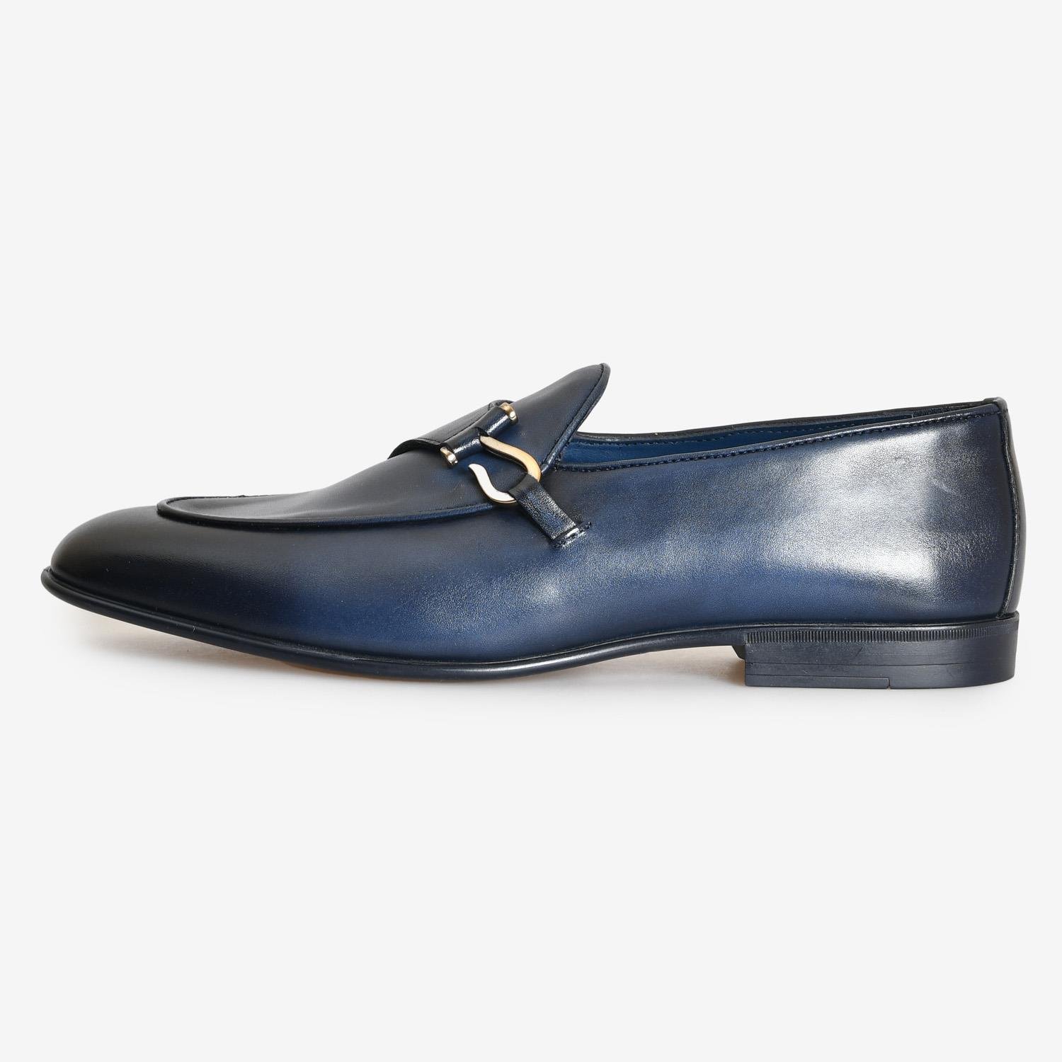 Lacivert Deri Erkek Loafer