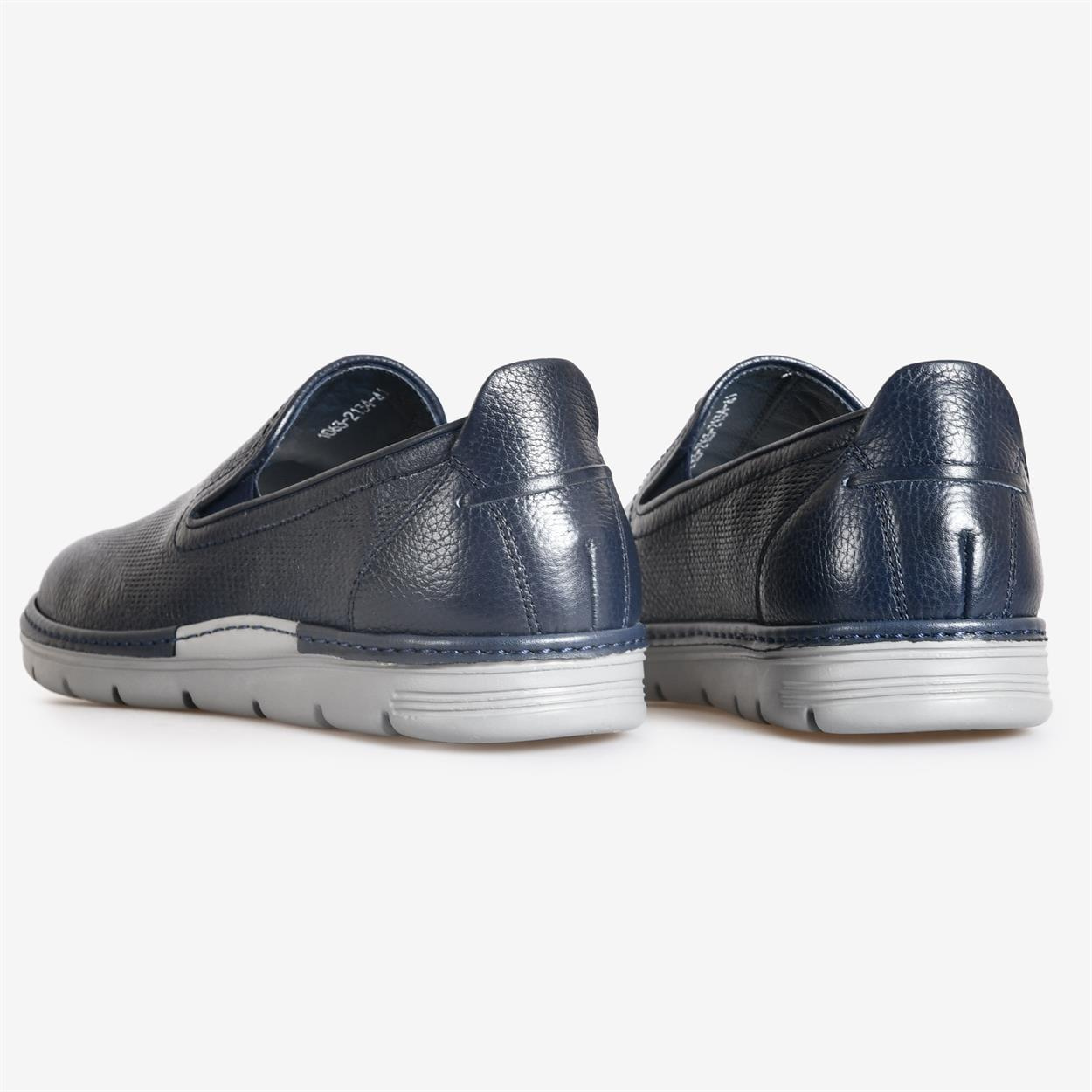 Lacivert Deri Erkek Loafer