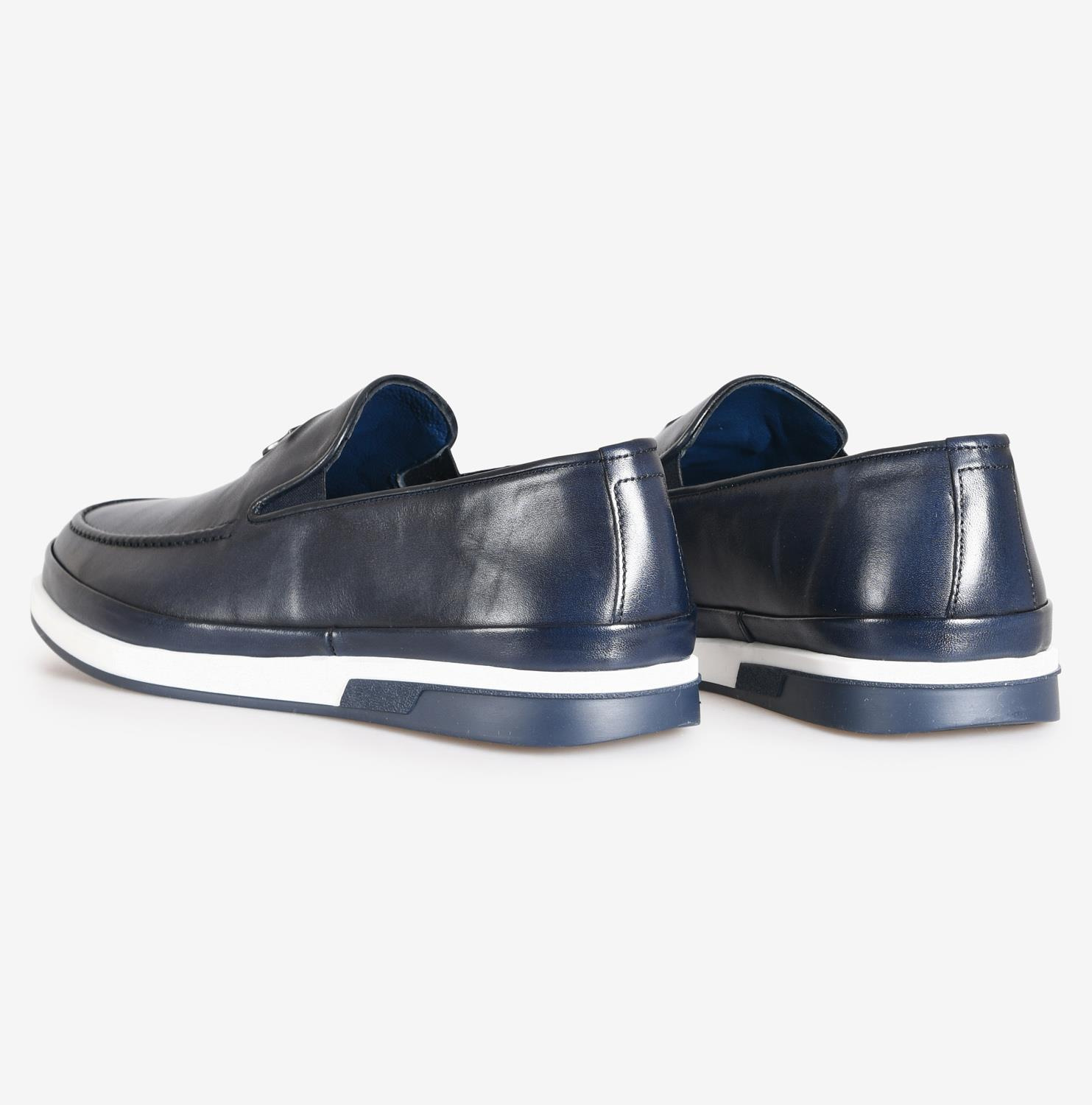 Lacivert Deri Erkek Loafer