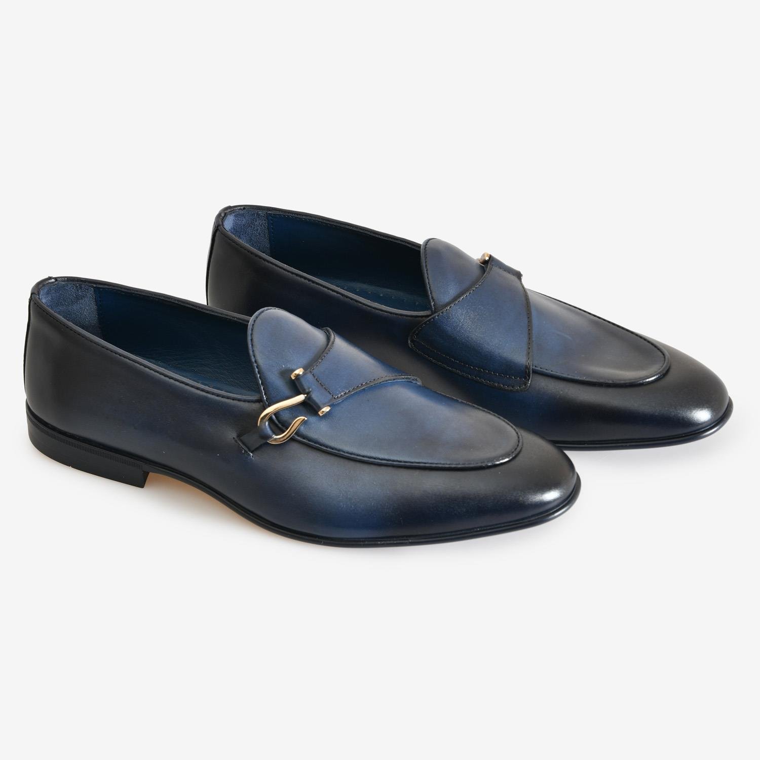 Lacivert Deri Erkek Loafer