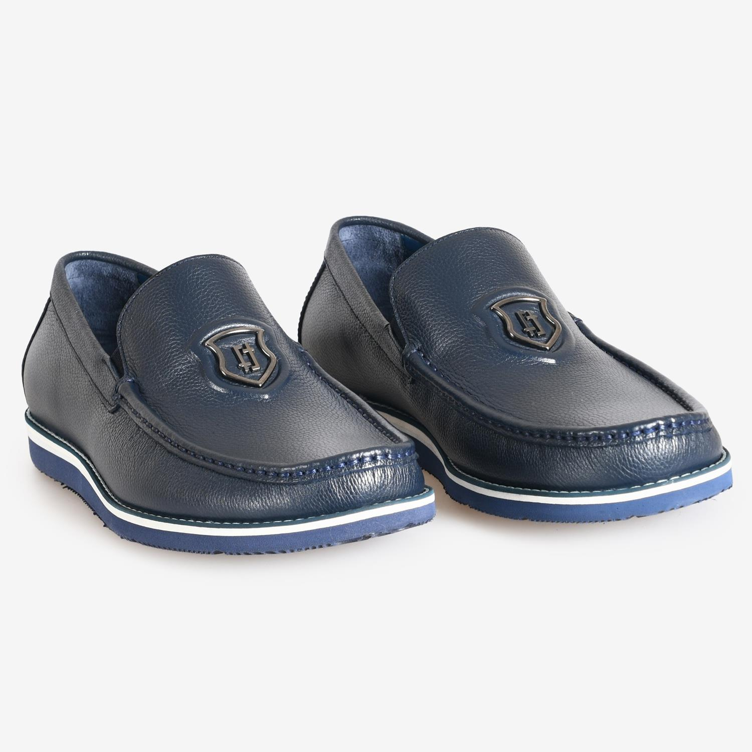 Lacivert Deri Erkek Loafer