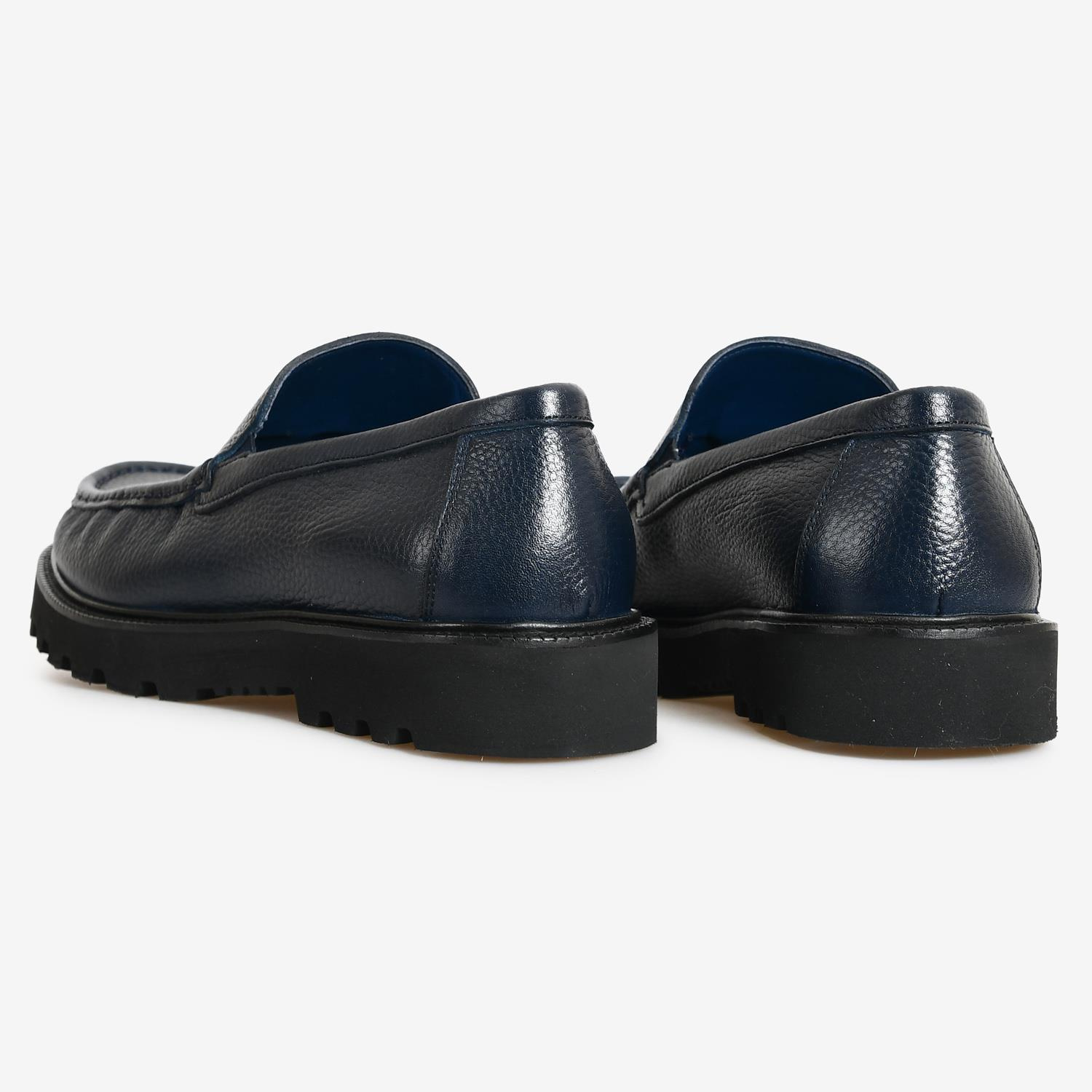 Lacivert Deri Erkek Loafer Ayakkabı