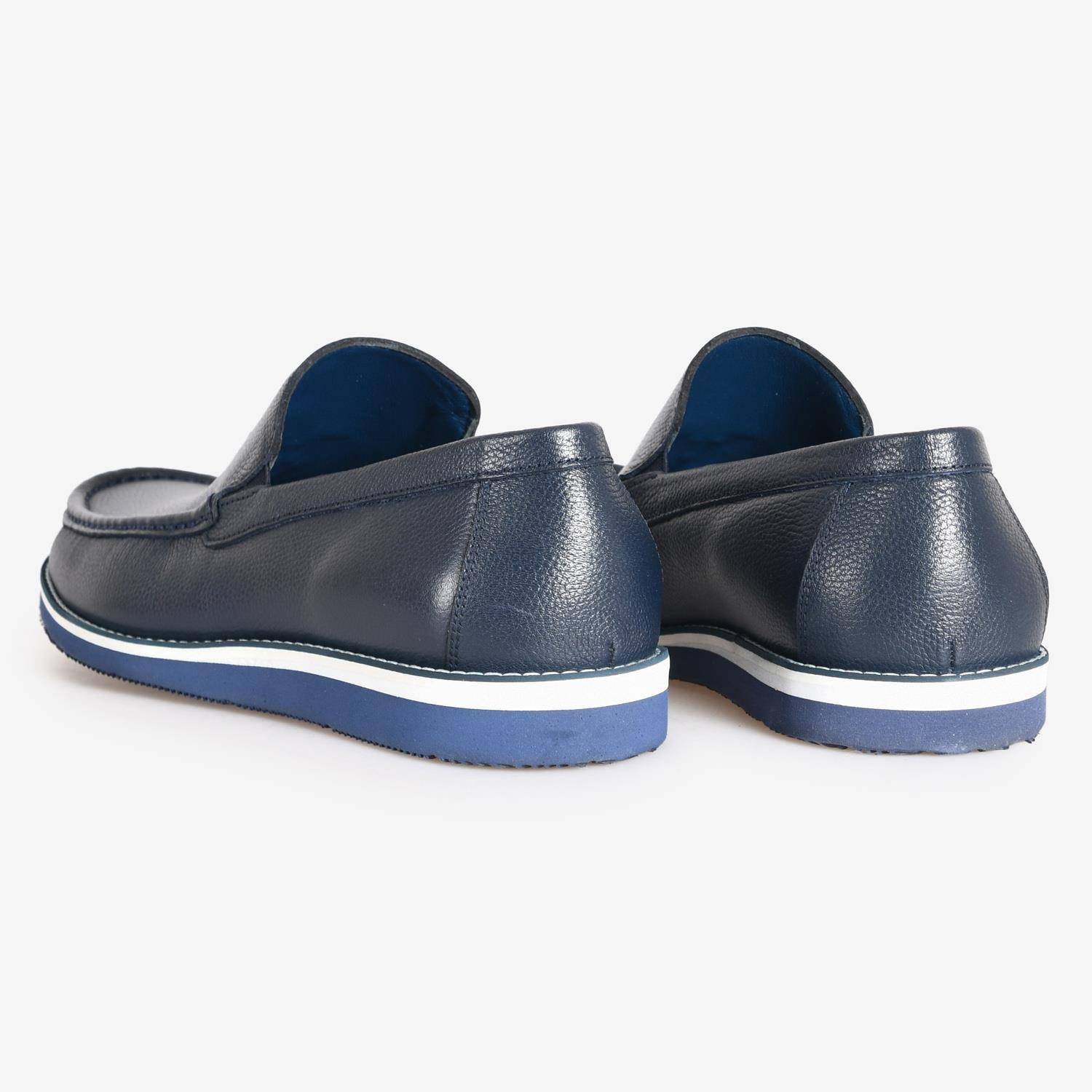 Lacivert Deri Erkek Loafer