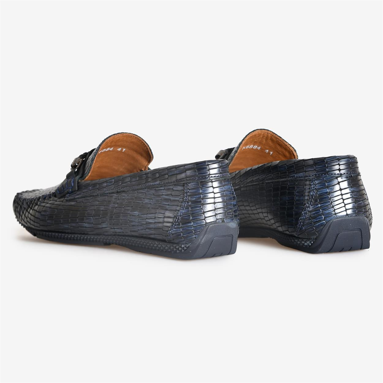 Lacivert Deri Erkek Loafer