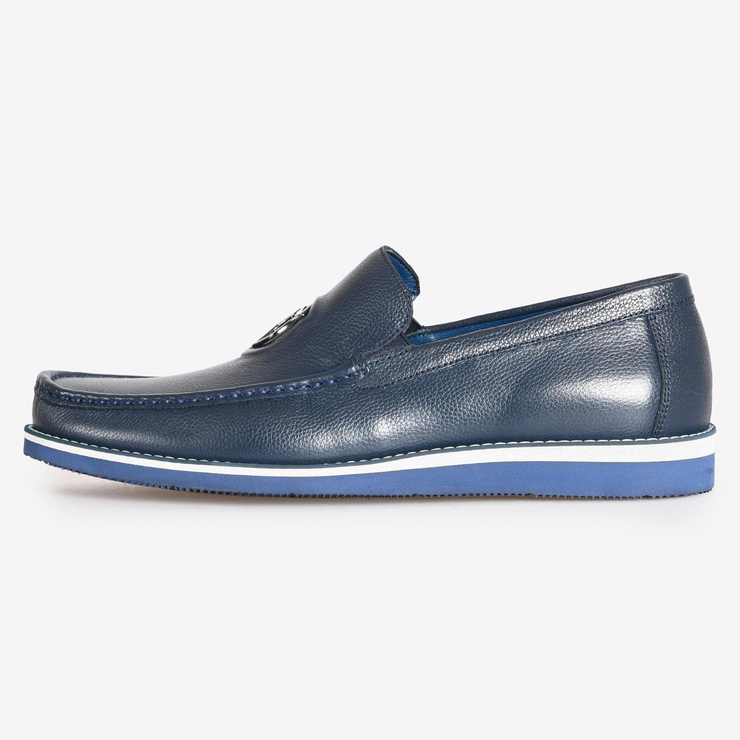 Lacivert Deri Erkek Loafer