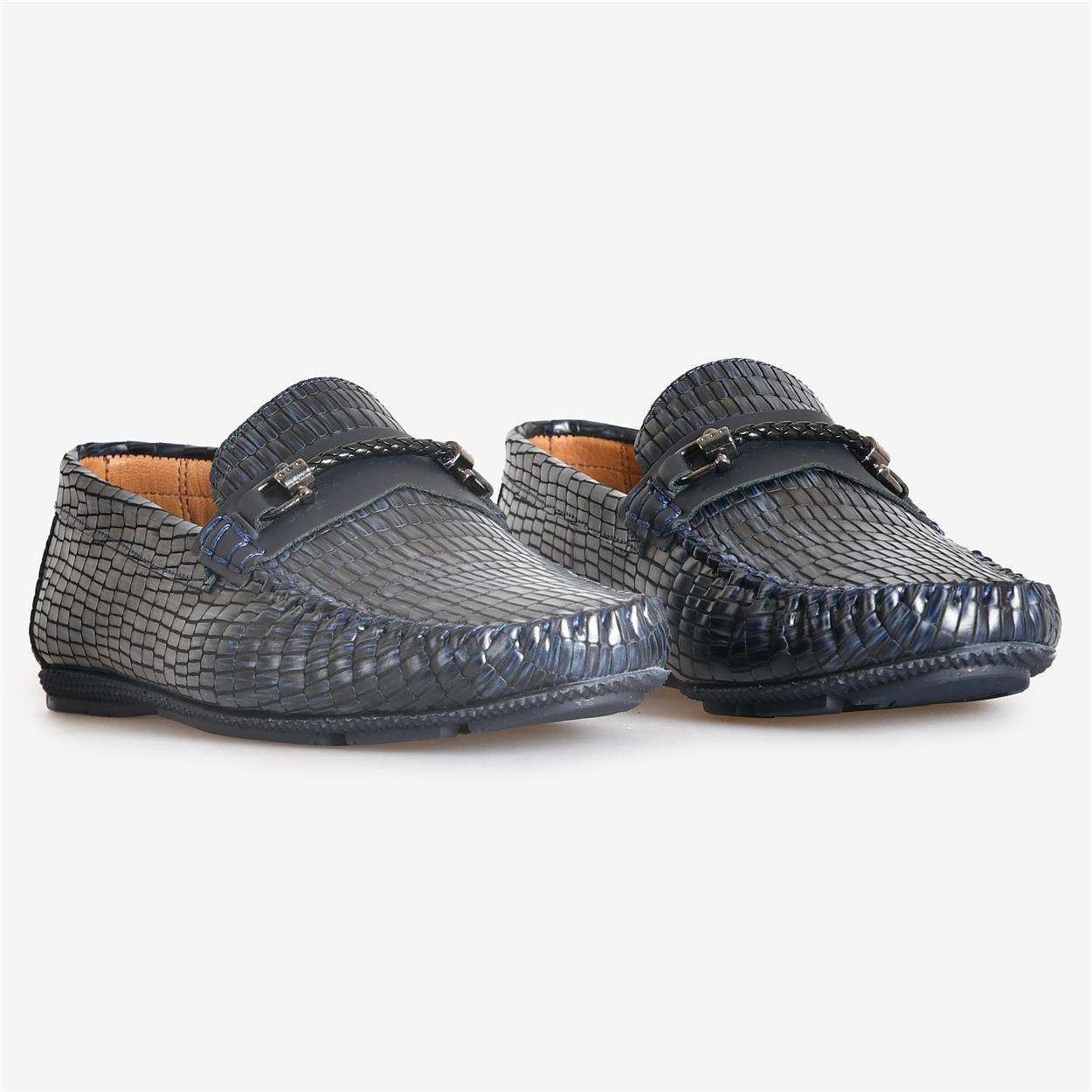 Lacivert Deri Erkek Loafer