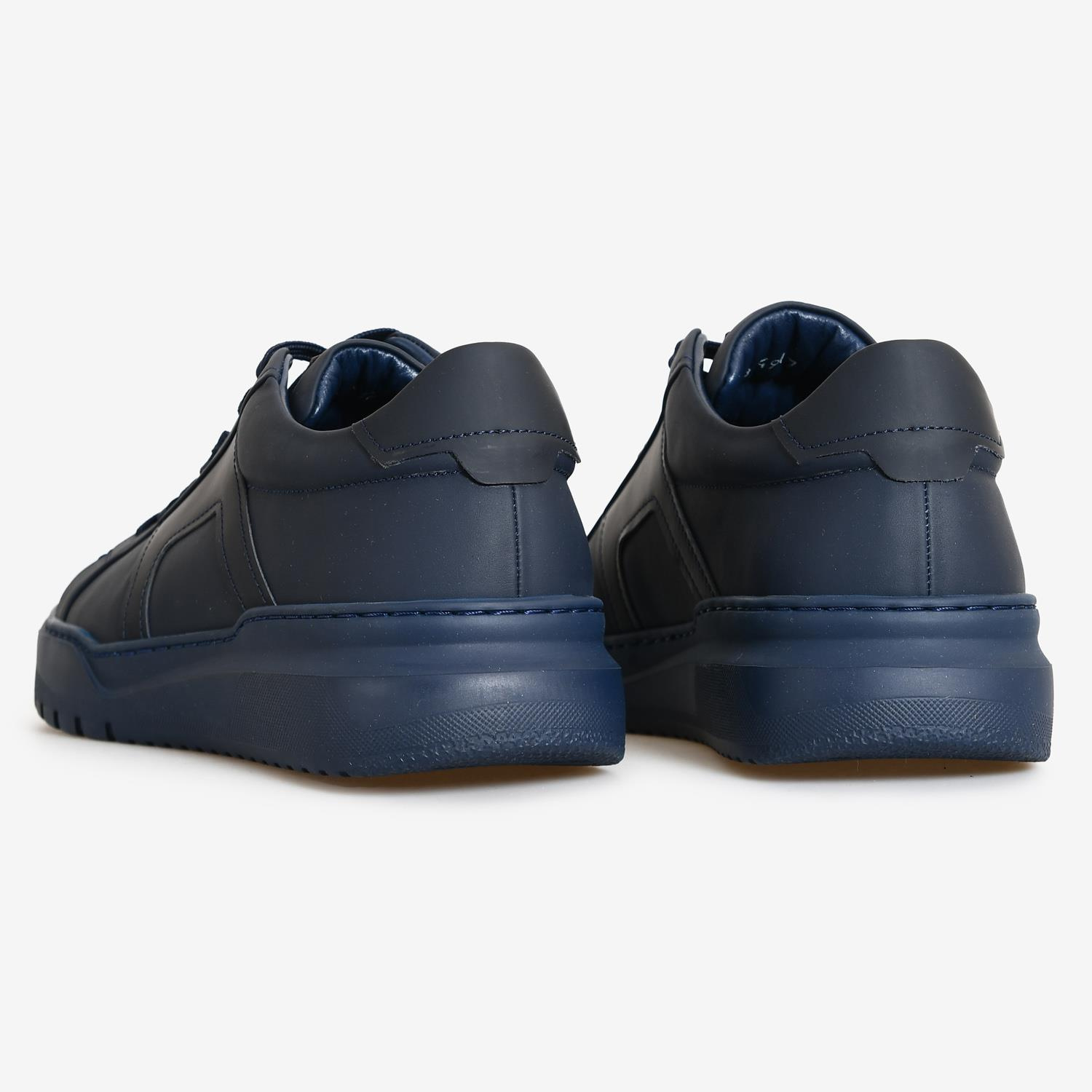 Lacivert Deri Erkek Sneakers