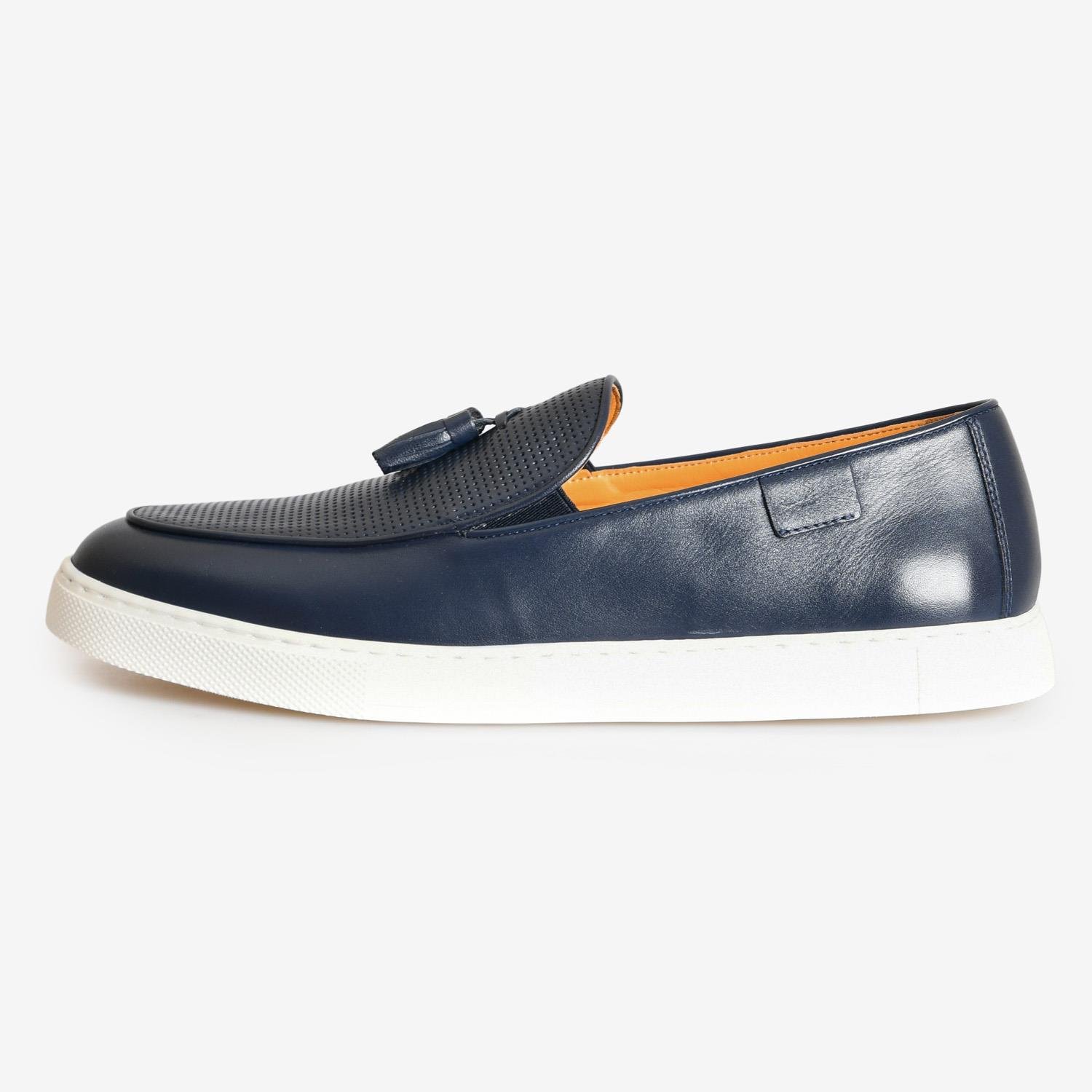 Lacivert Deri Püsküllü Erkek Loafer