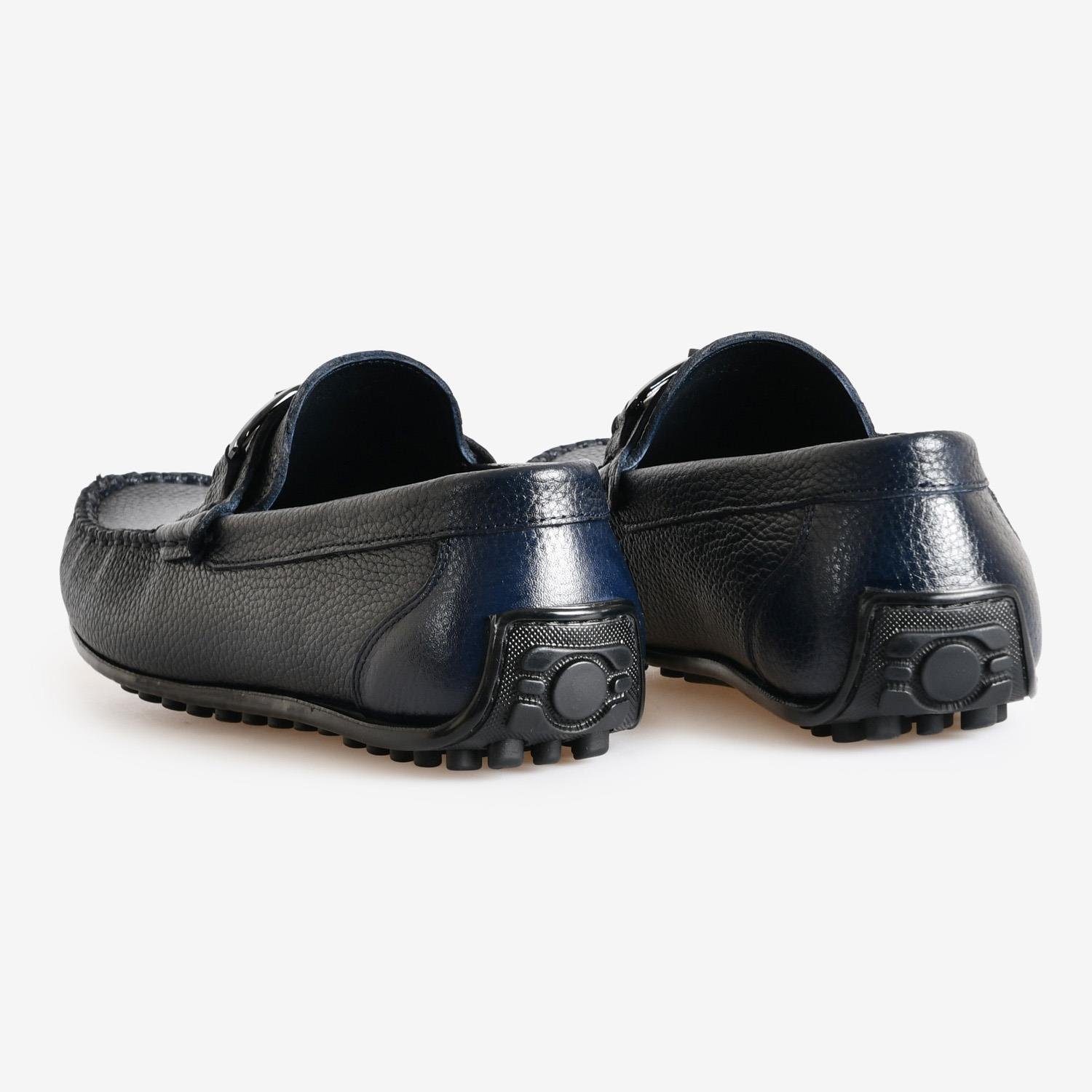 Lacivert Deri Toka Detaylı Erkek Loafer