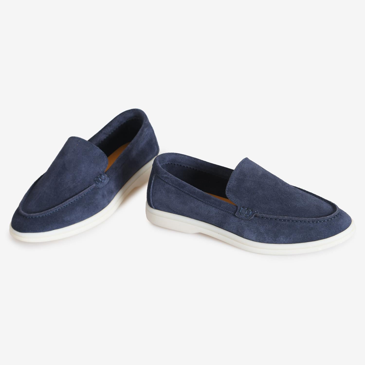 Lacivert Düz Süet Kadın Loafer
