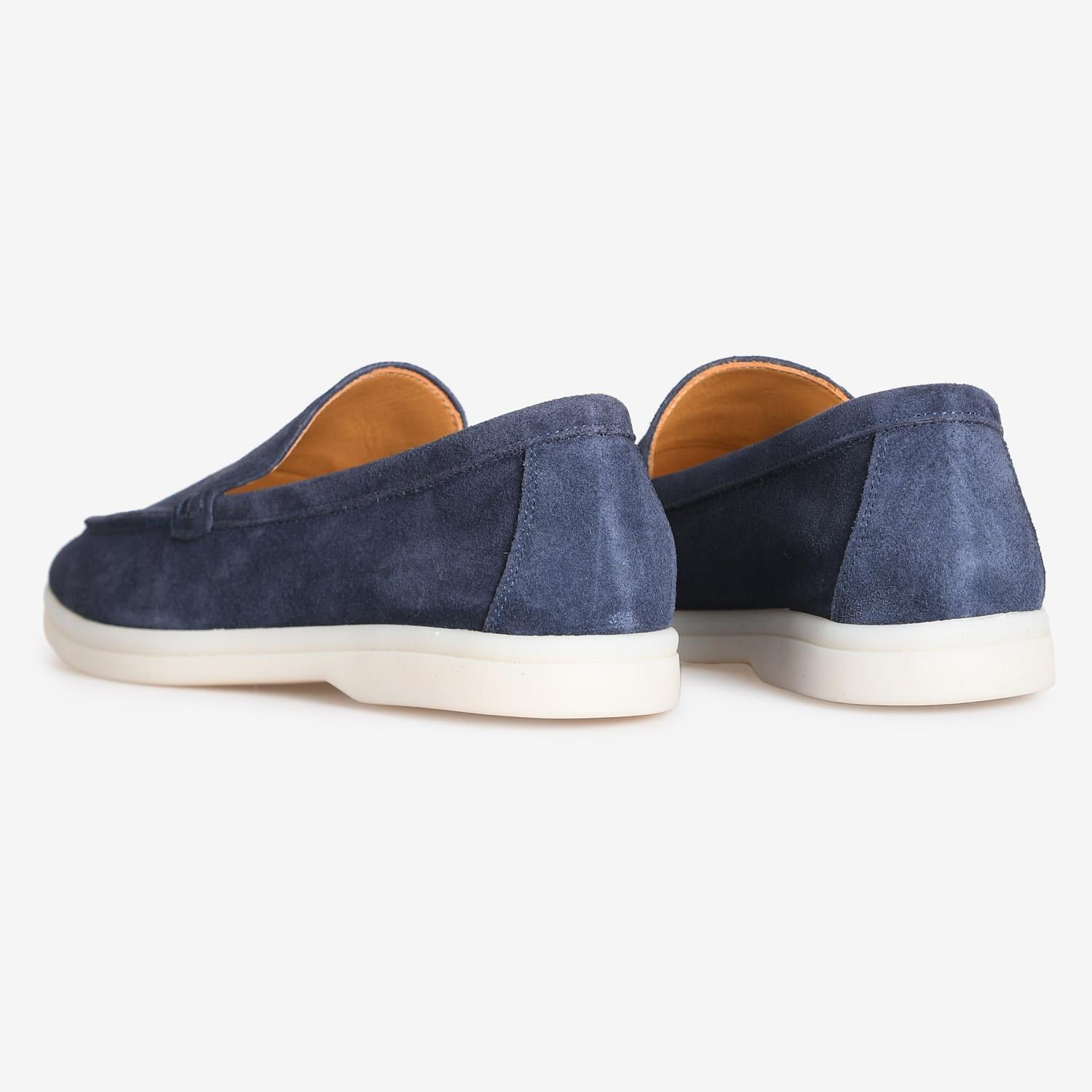 Lacivert Düz Süet Kadın Loafer