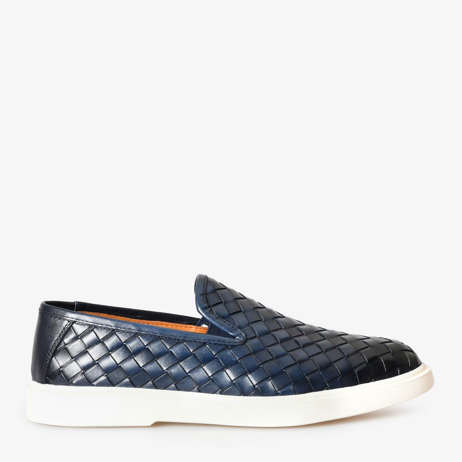 Lacivert Örgü Deri Erkek Loafer