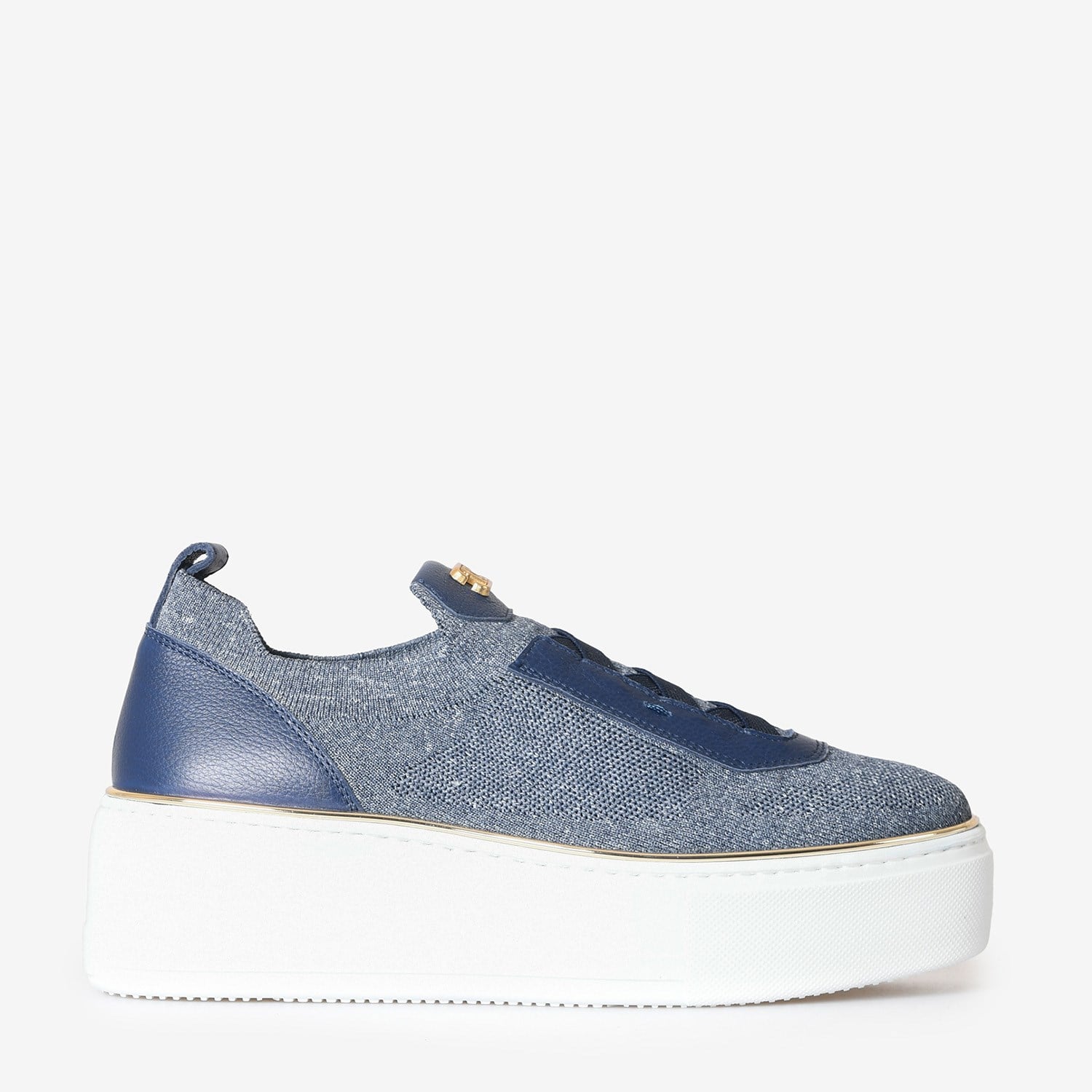 Lacivert Simli Triko Kadın Sneaker