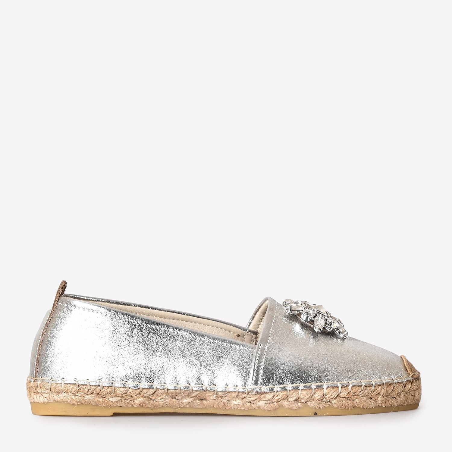 Lame Taşlı Deri Kadın Loafer