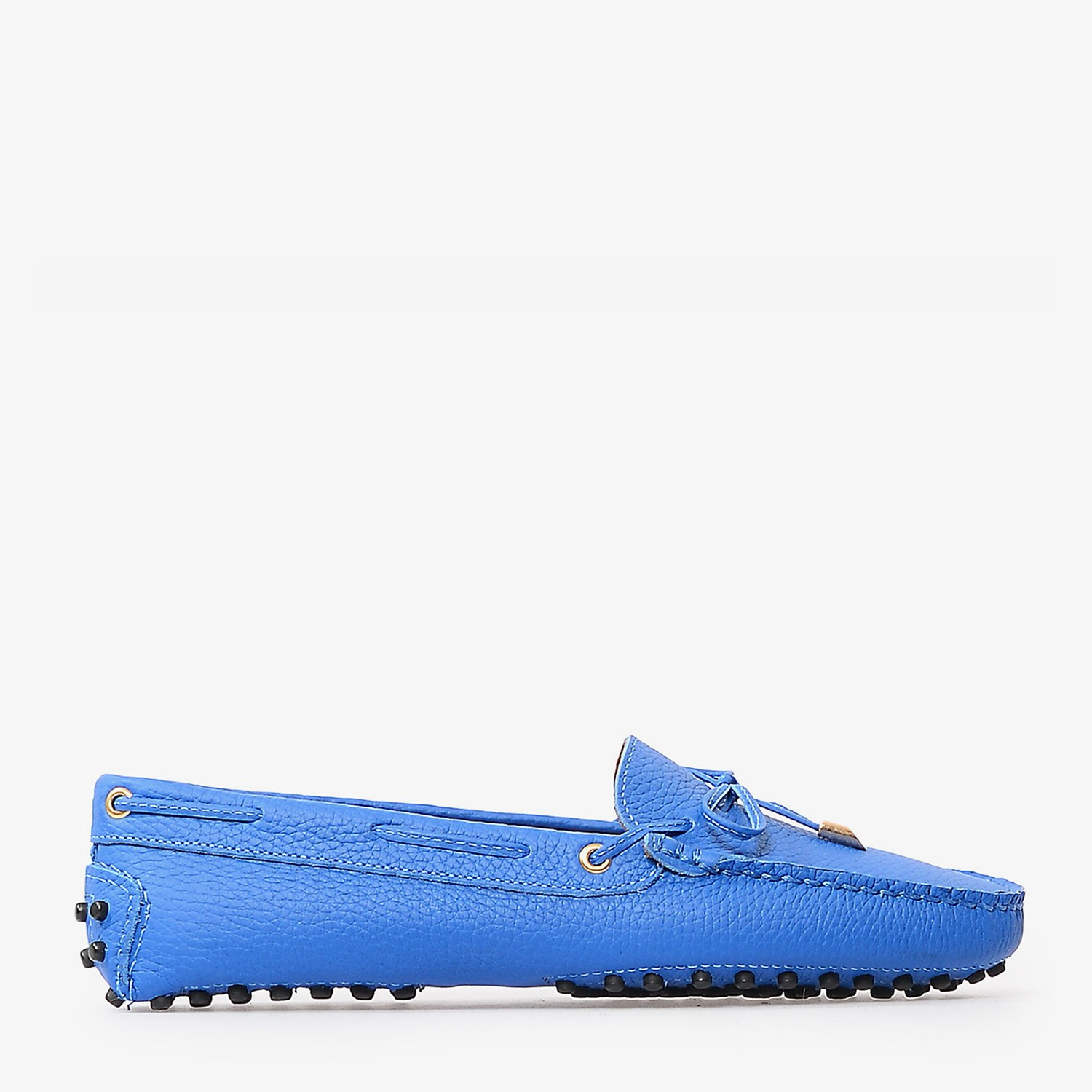 Mavi Fiyonk Detaylı Babet Loafer