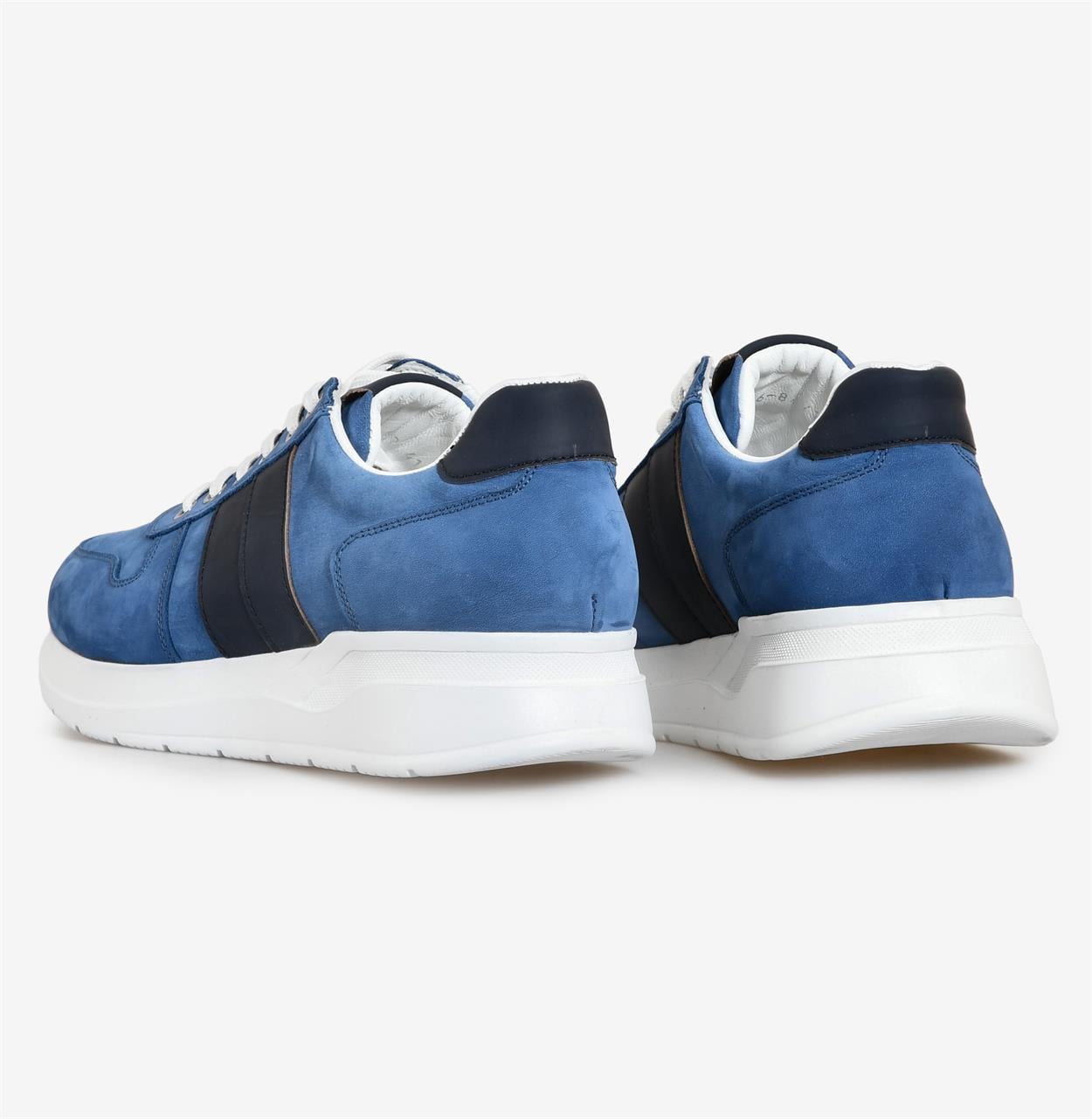 Mavi Kombin Deri Erkek Sneakers