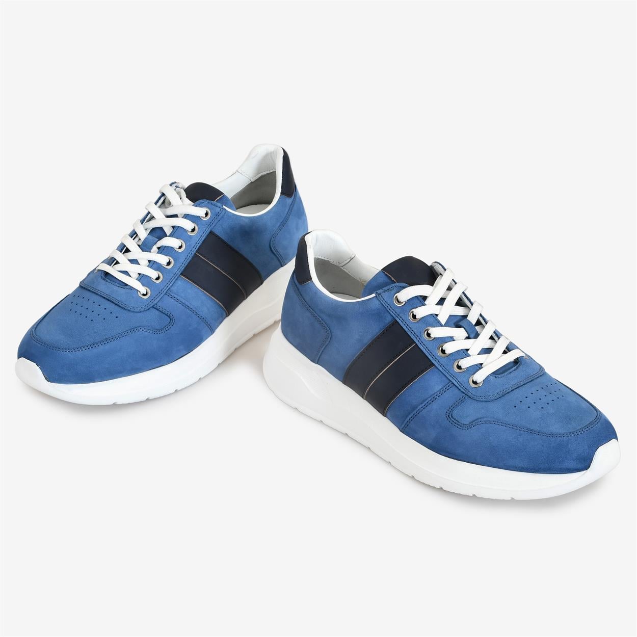Mavi Kombin Deri Erkek Sneakers