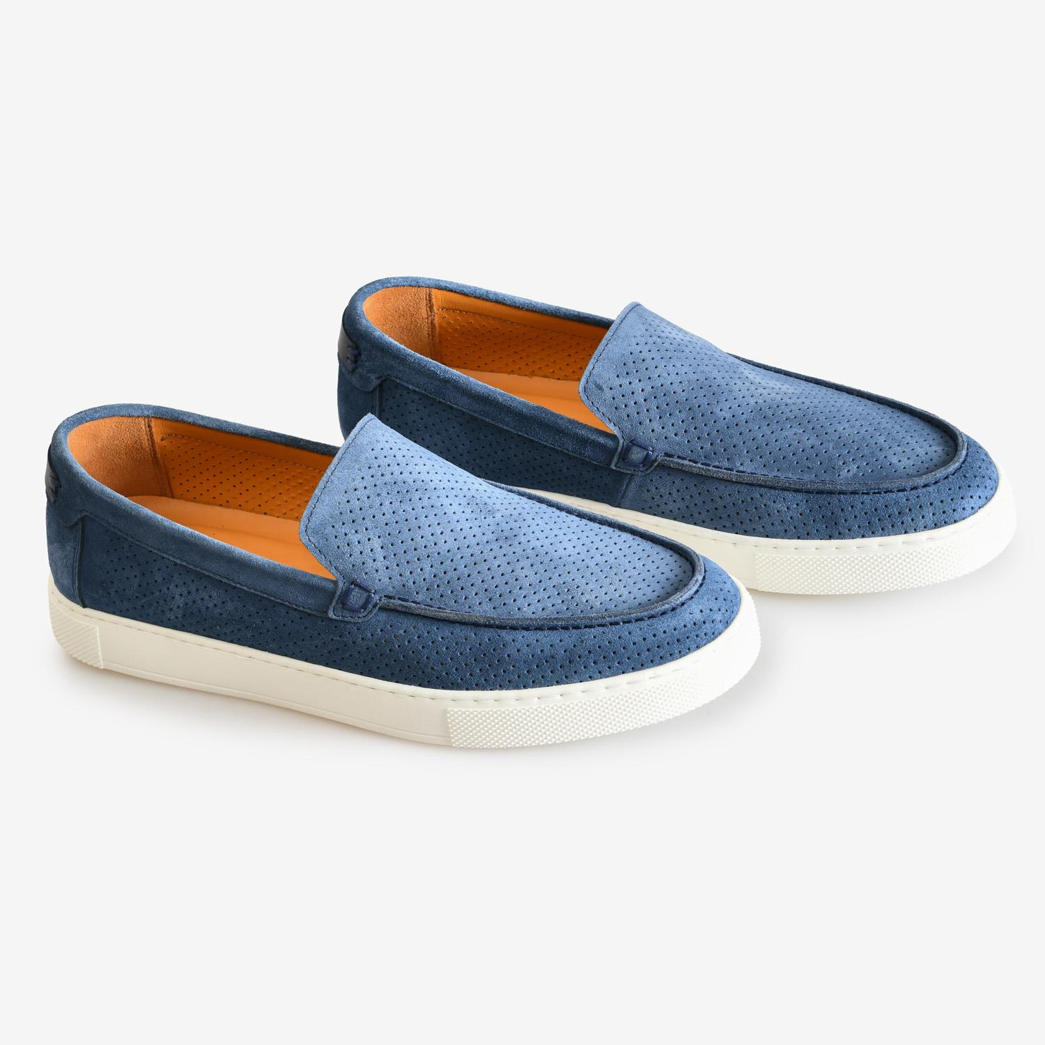 Mavi Süet Erkek Loafer