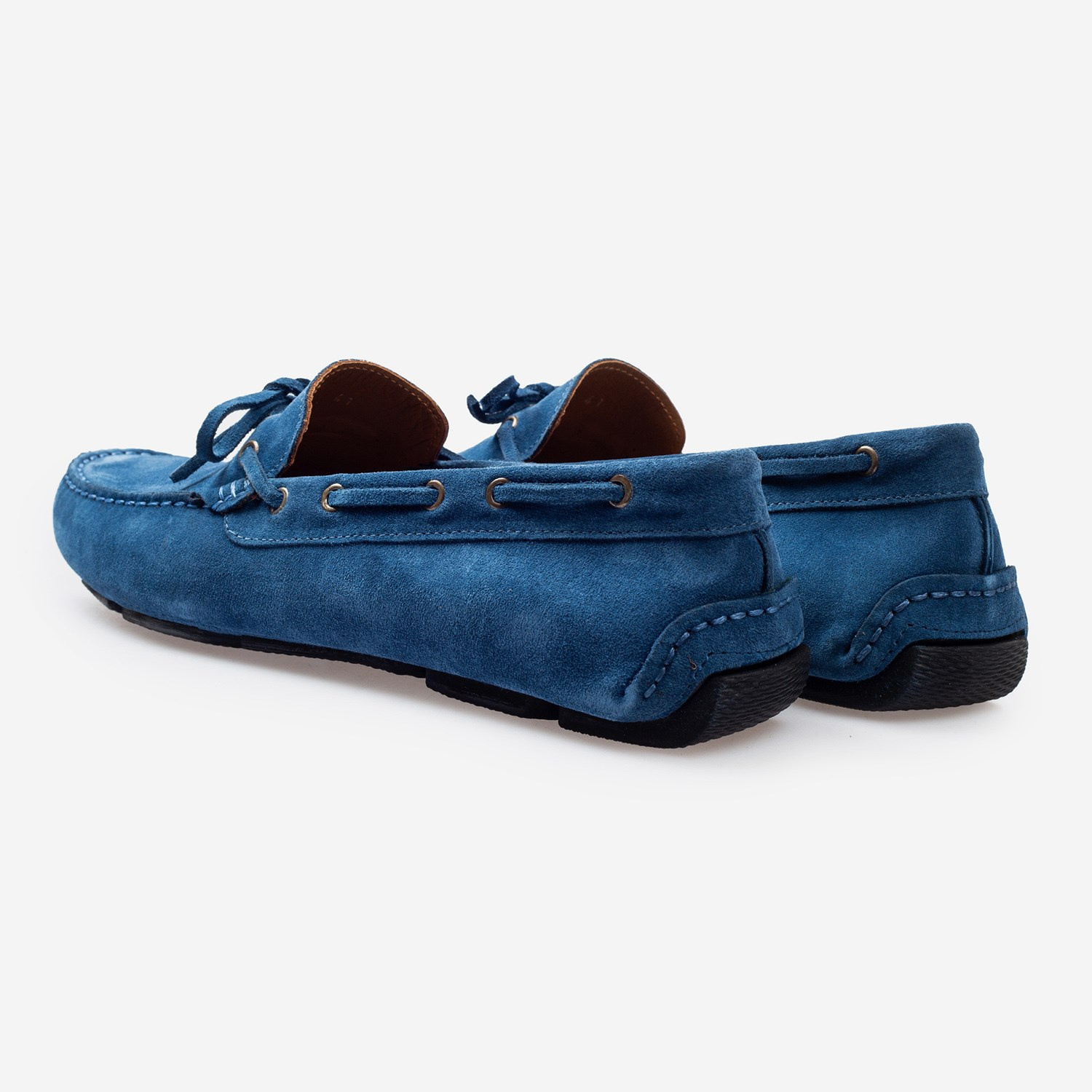 Mavi Süet Erkek Loafer Ayakkabı