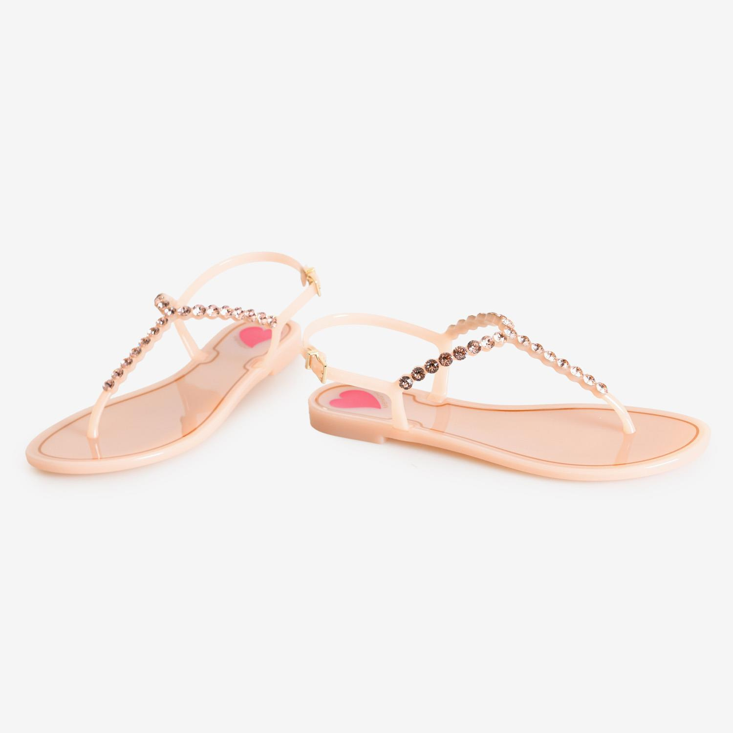 Menghi Bej Taşlı Kadın Sandalet