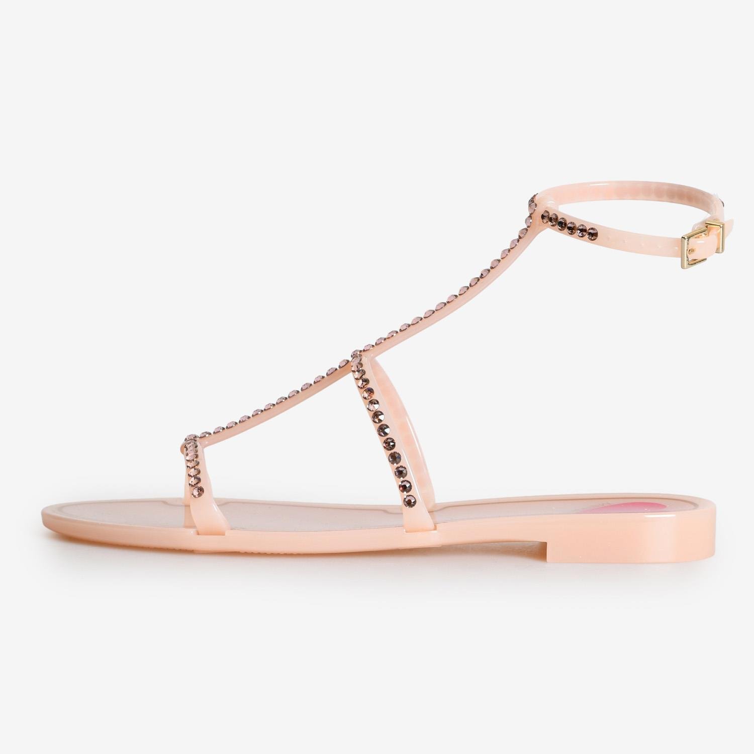 Menghi Bej Taşlı Kadın Sandalet