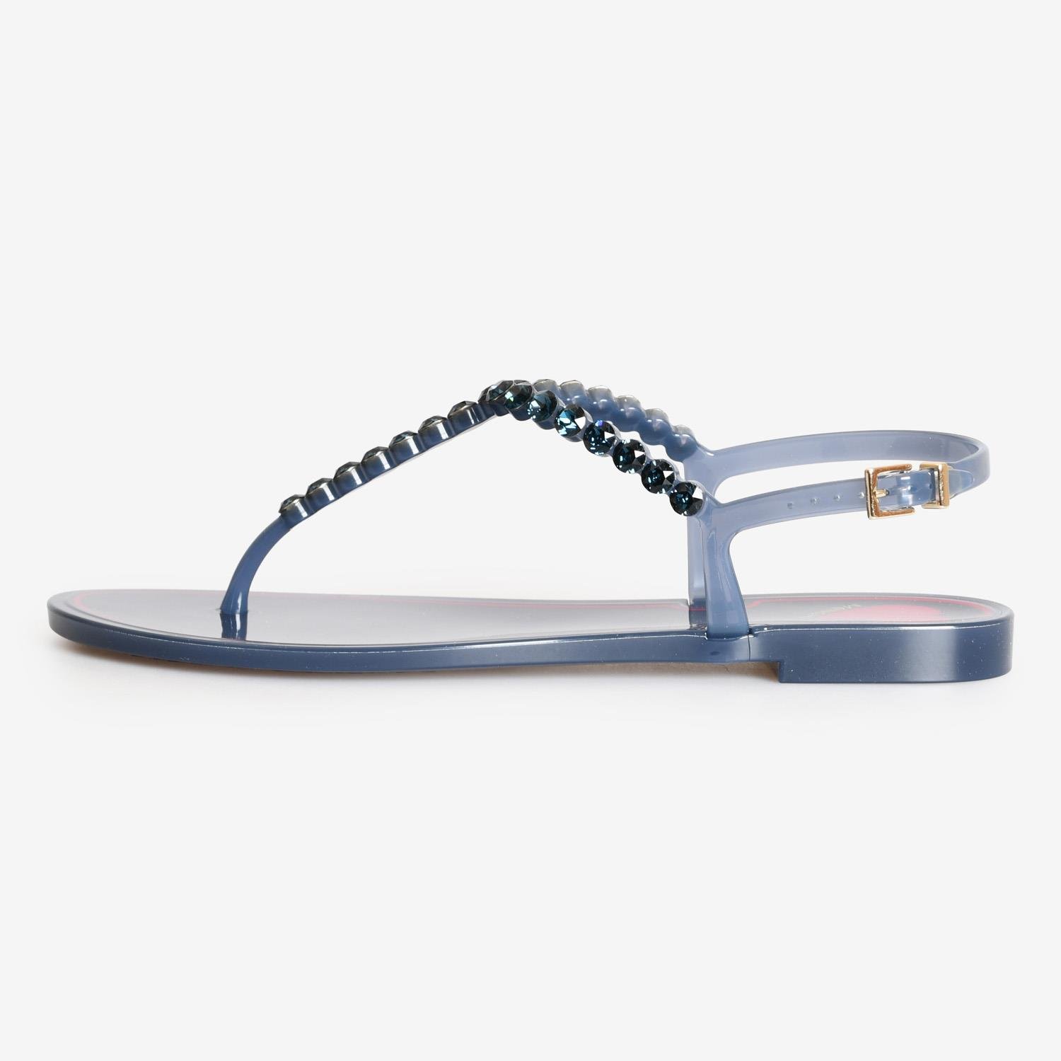 Menghi Lacivert Taşlı Kadın Sandalet