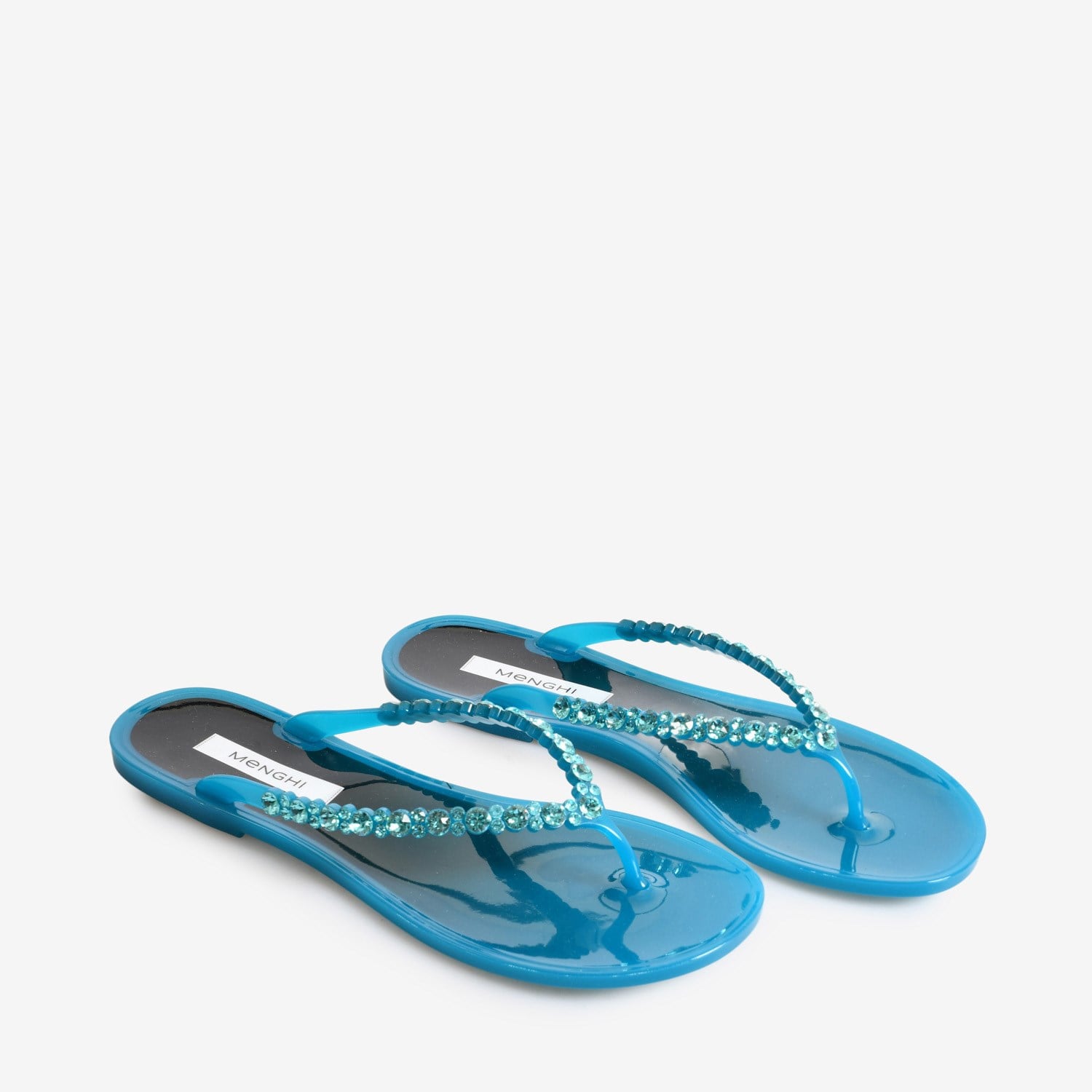 Menghi Mavi Taşlı Kadın Sandalet
