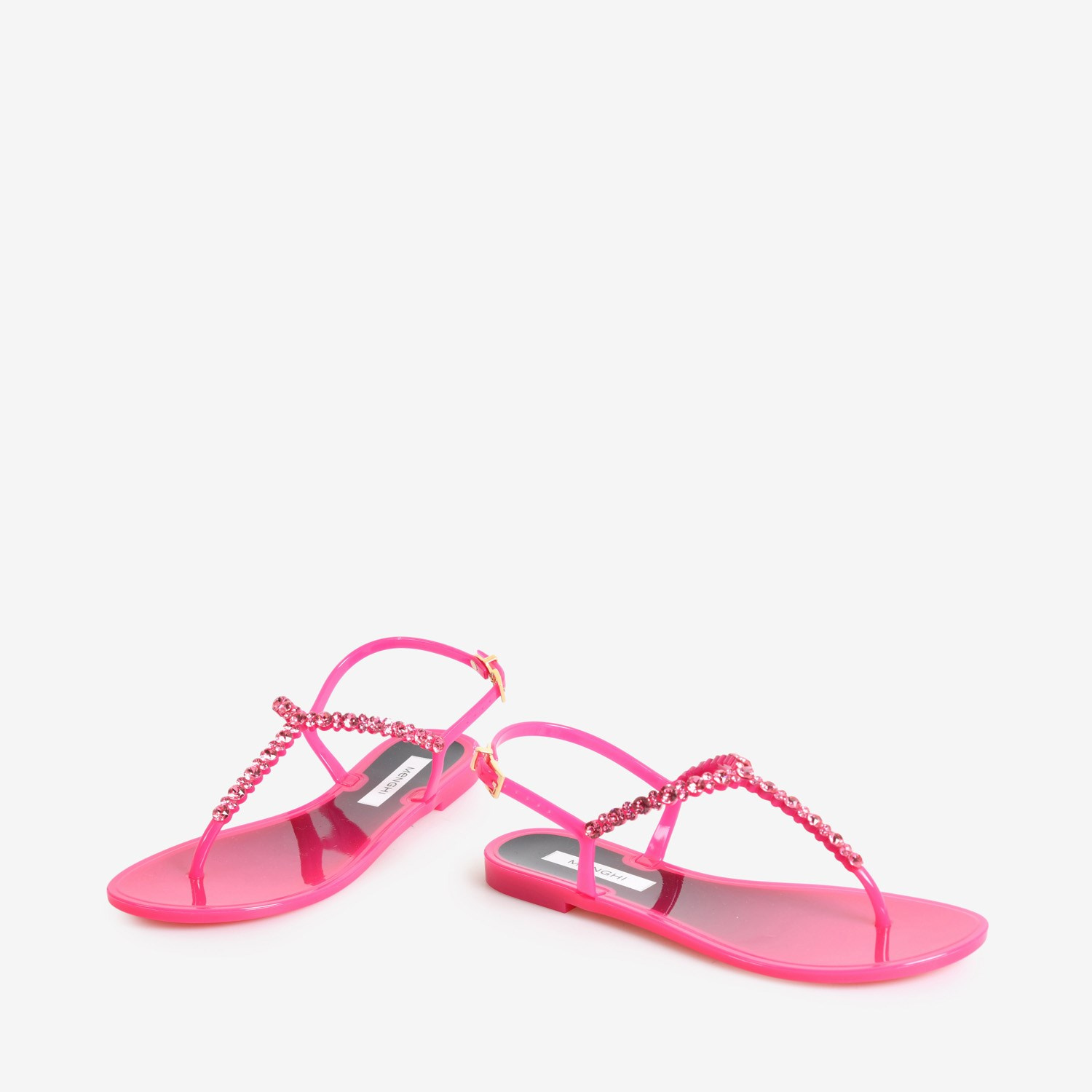 Menghi Pembe Taşlı Kadın Sandalet