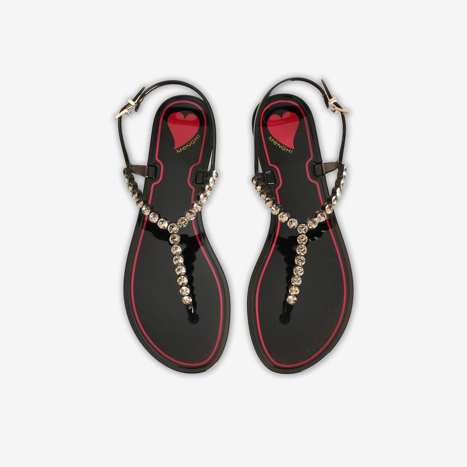 Menghi Siyah Taşlı Kadın Sandalet