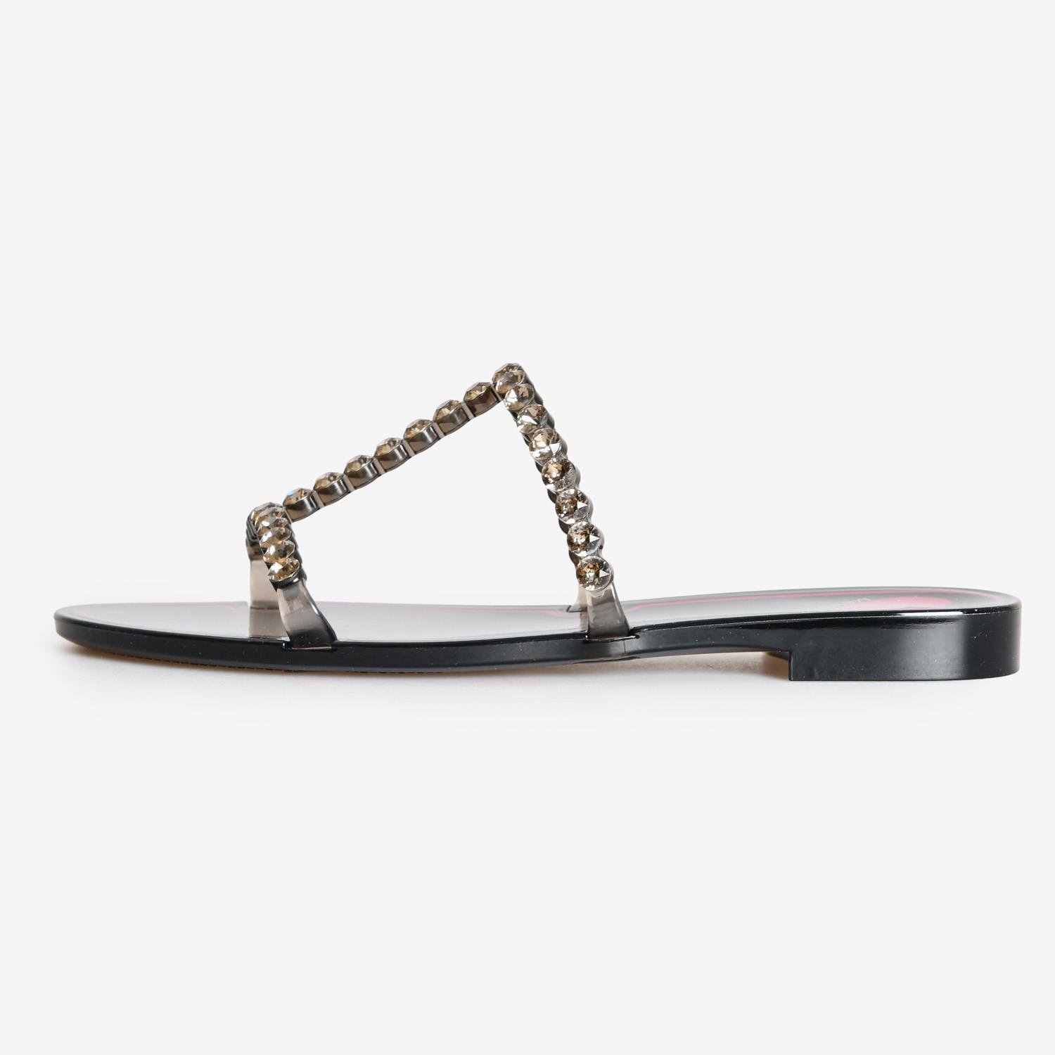 Menghi Siyah Taşlı Kadın Terlik